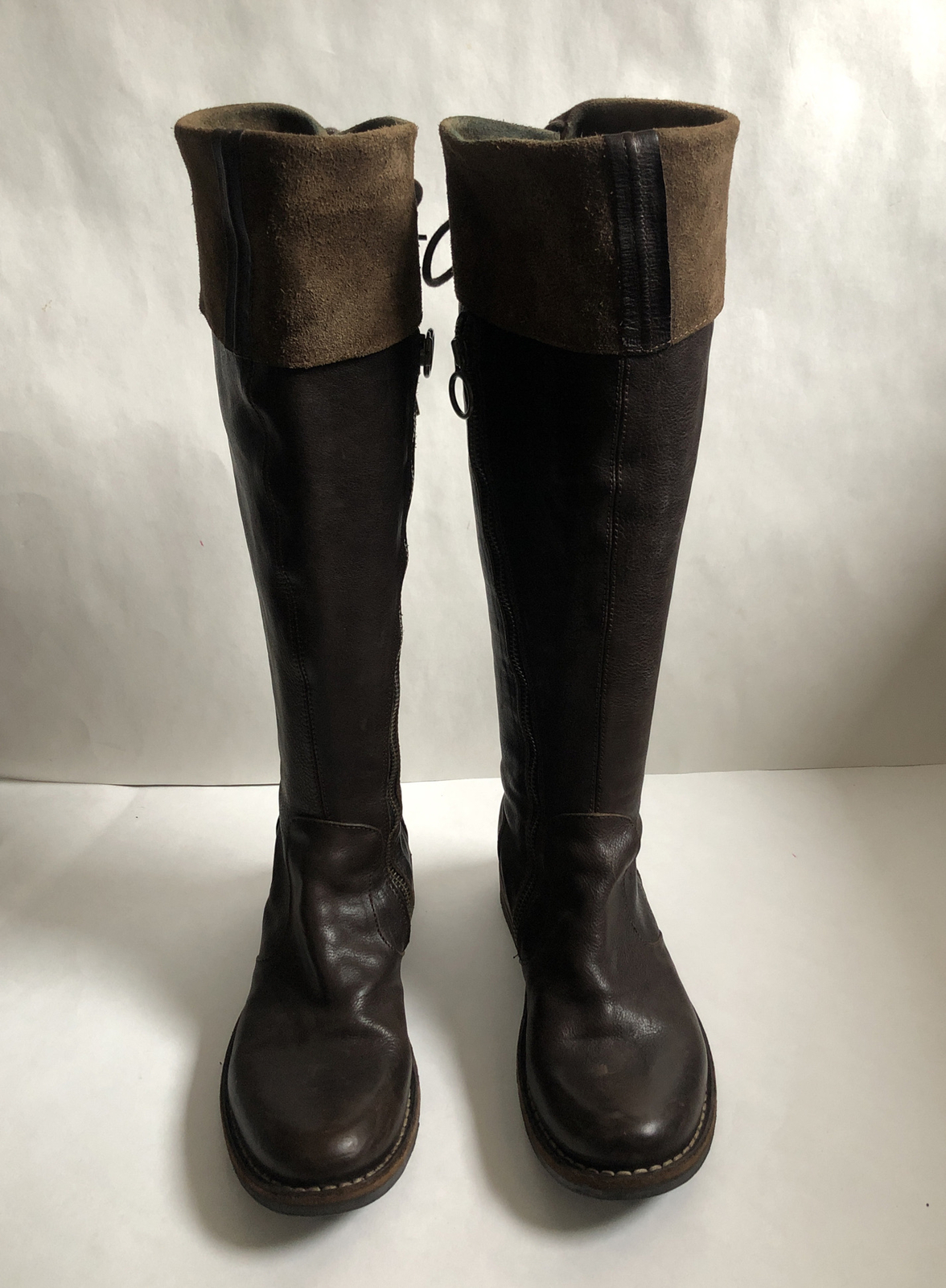 Fiorentini + Baker Elena Brown Leather Tall/OTK Flat Boots~6/US Made In Italy