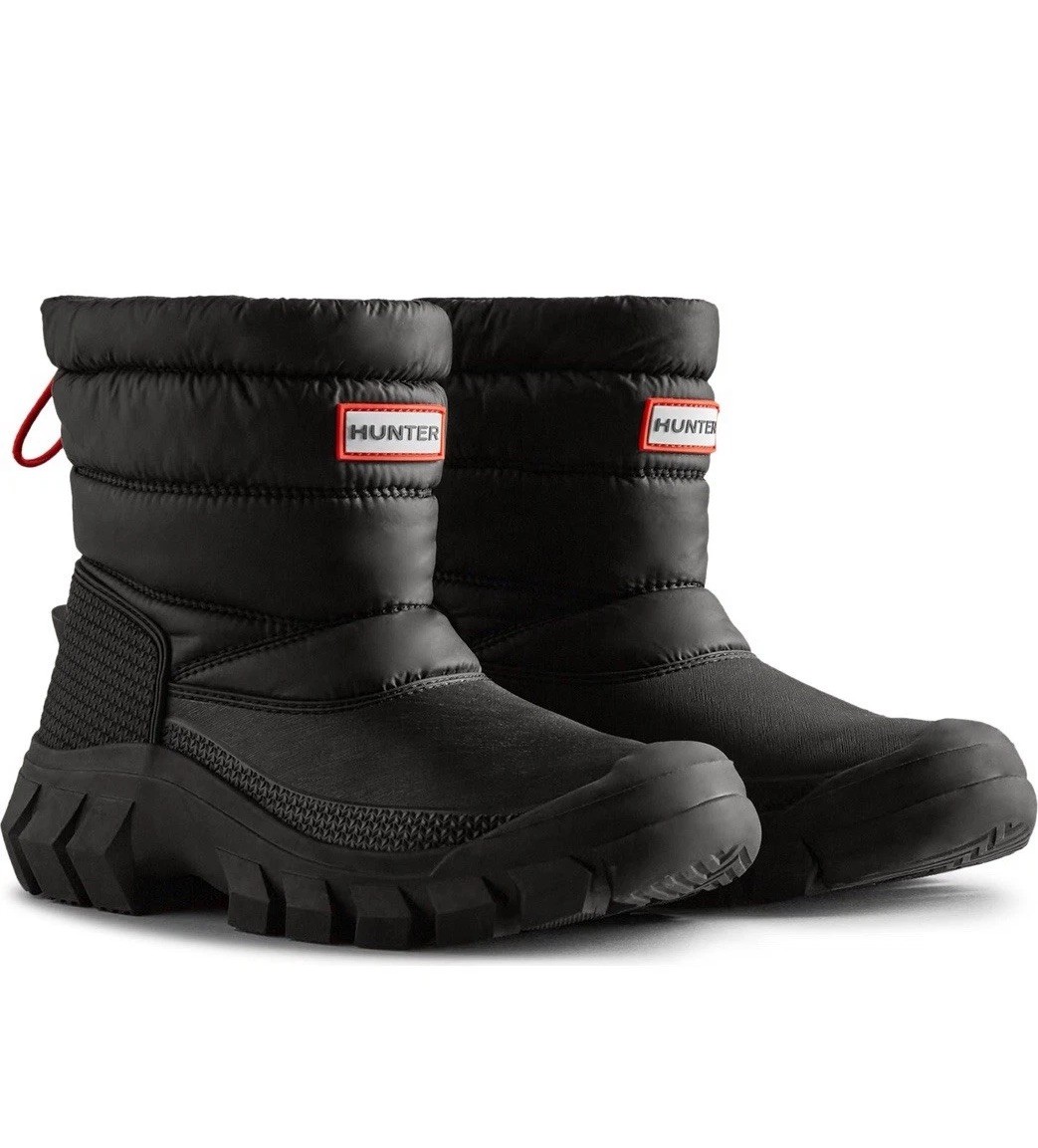 Hunter Intrepid Short Snow Boots Women’s Size 7 US Black Insulated Waterproof
