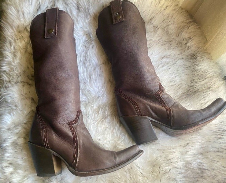 Cuadra Women’s Chocolate Calfskin Leather Western Boots 1W52AT SZ 8