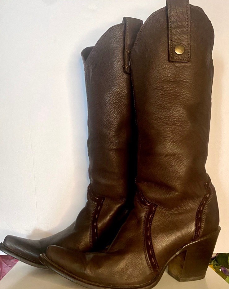 Cuadra Women’s Chocolate Calfskin Leather Western Boots 1W52AT SZ 8