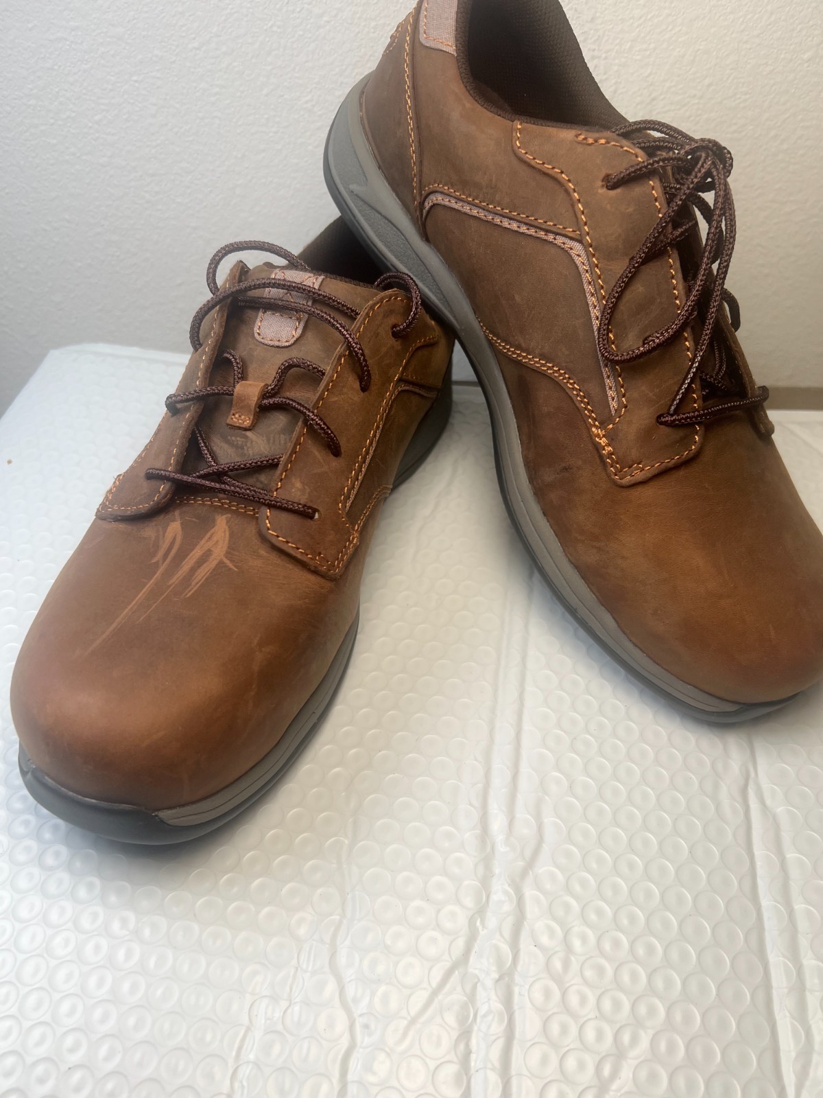 Red Wings Men’s Comfort Safety Toe Oxford NWOT Brown Lace Up Ankle Boots Sz 9 US
