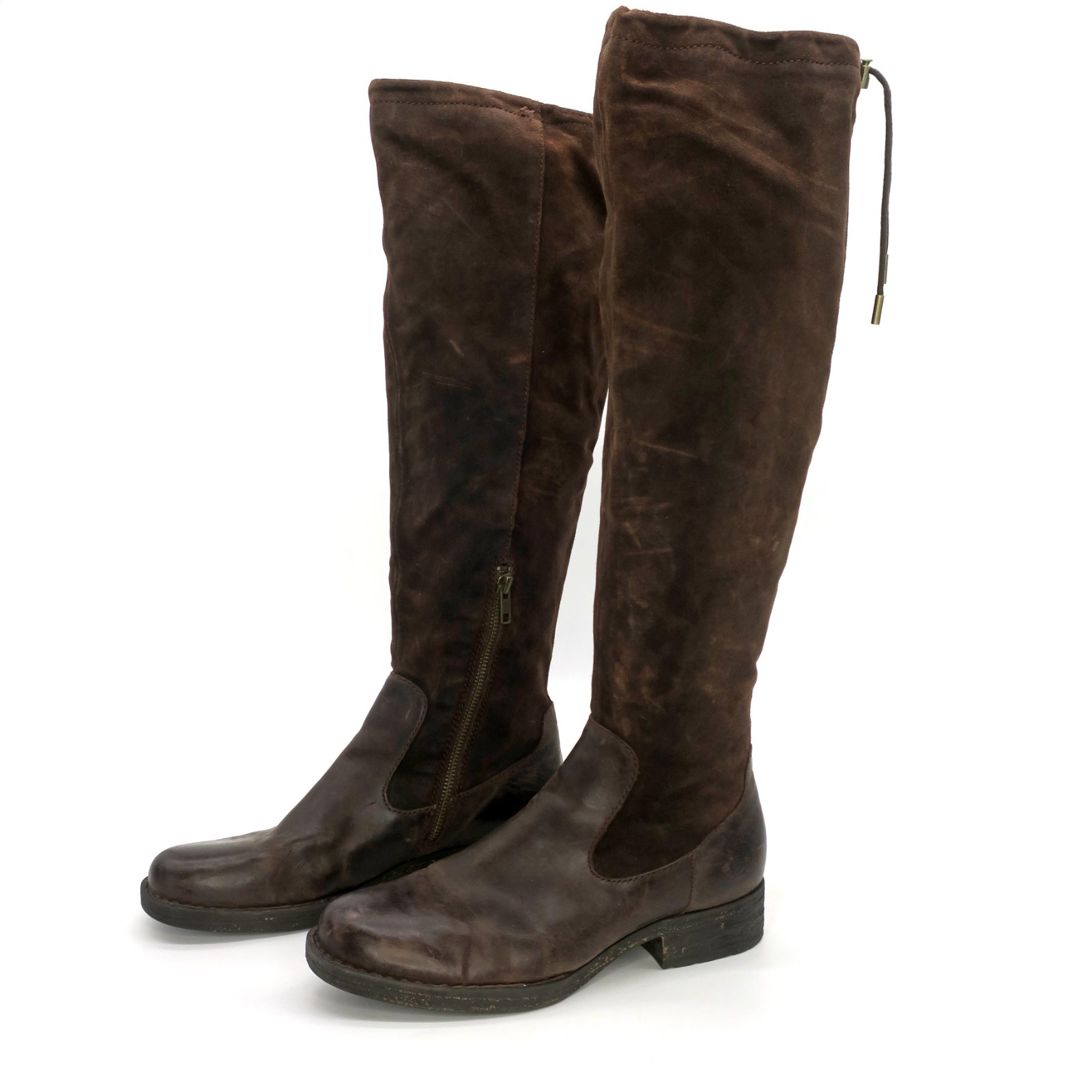 BORN Distressed Brown Leather Women’s Laguna Leather Knee High Riding Boots 9.5M