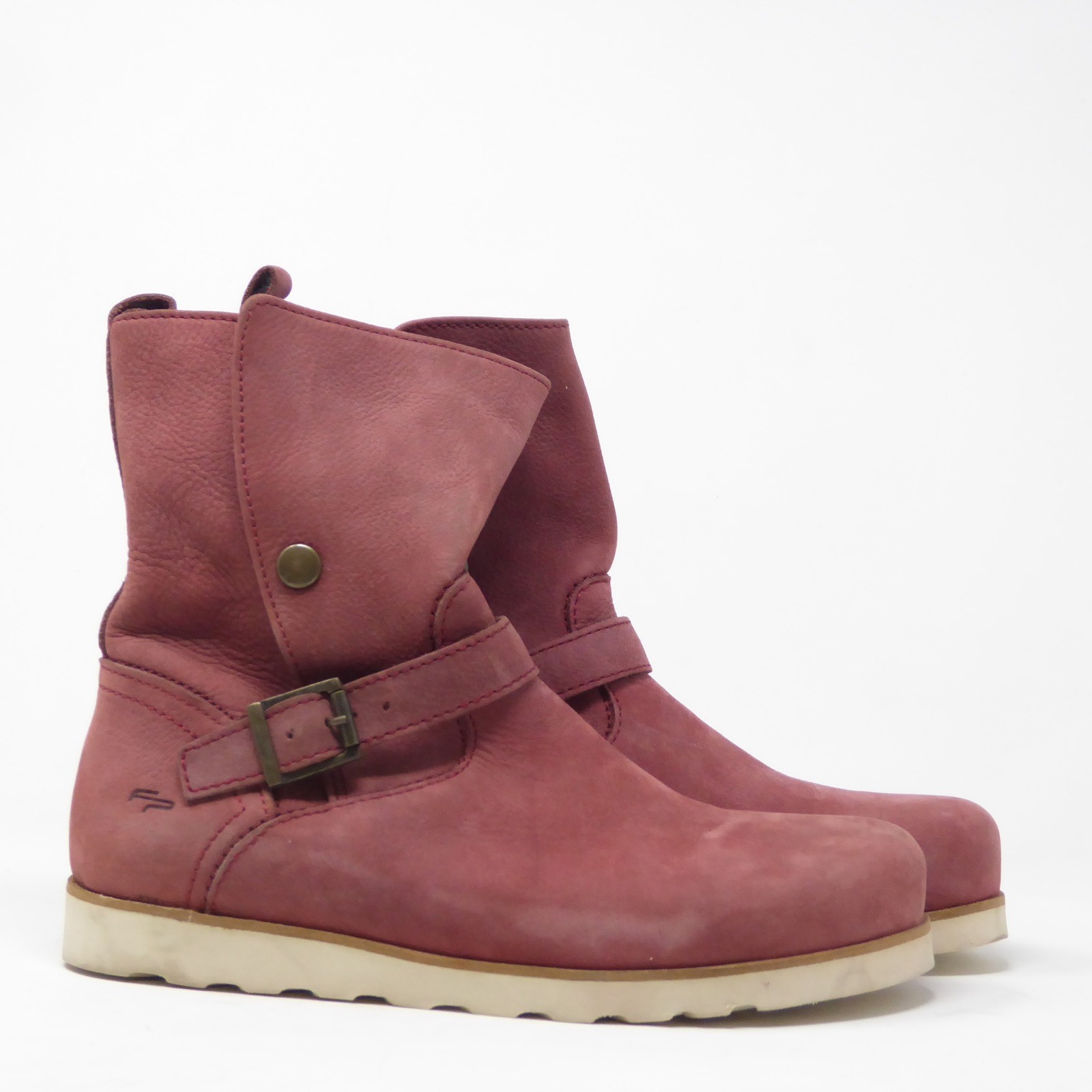 Birkenstock Magdala Footprints Mid Boot Burgundy Leather Buckle Strap 37 / 6