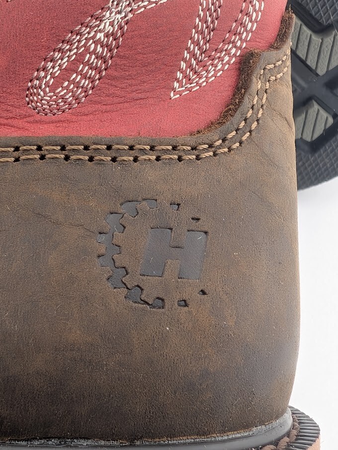 Hytest Women’s US Size 6.5 Safety Steel Toe Brown/Red Cowgirl Work Boots K17122