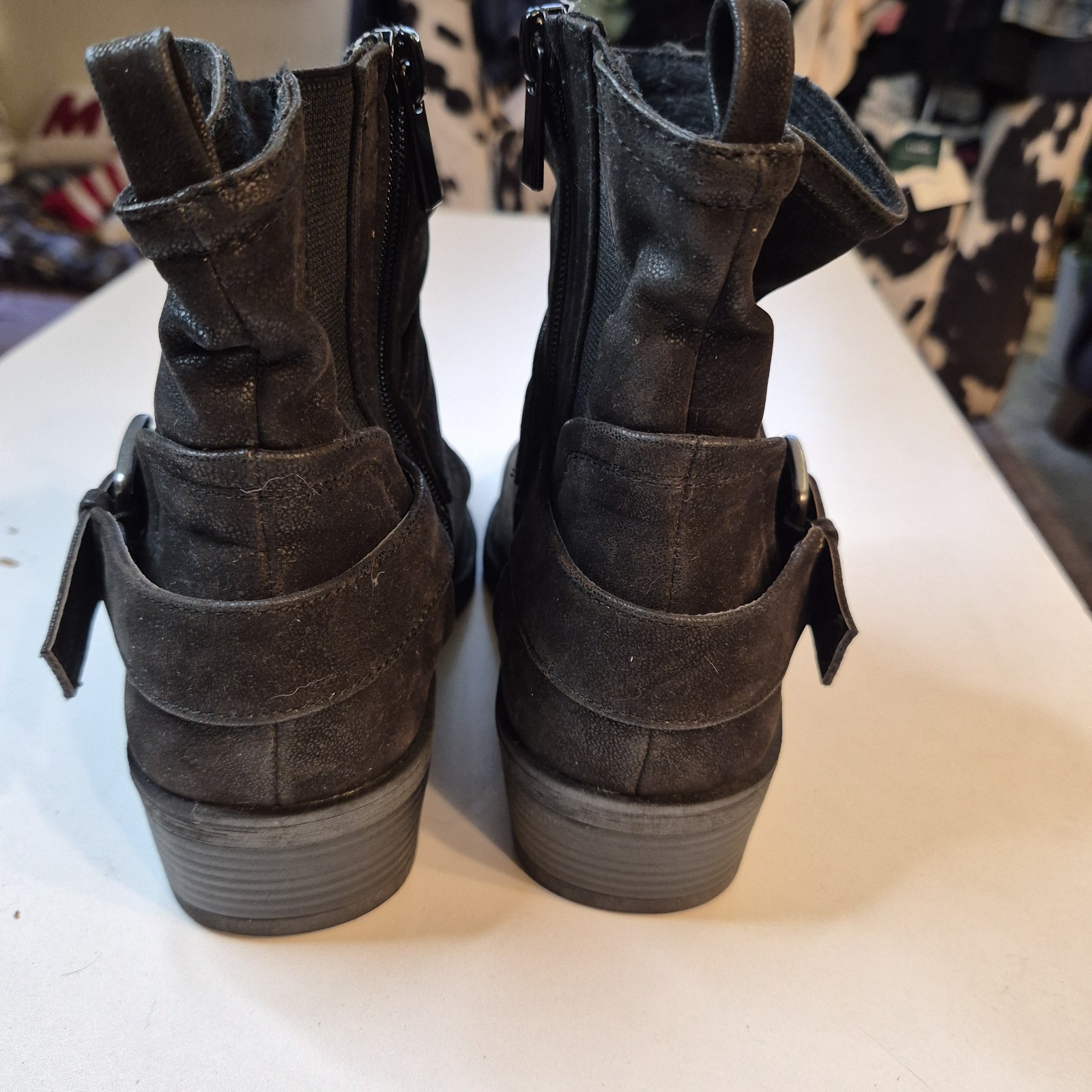 Torrid Black Faux Leather Moto Bootie Size 7 W (Womens Size 8.5)