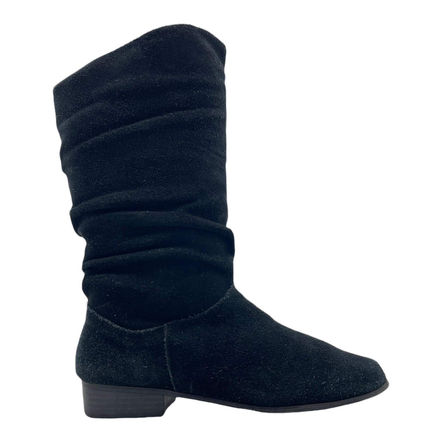 Vintage 80s ST JOHNS BAY Womens 8.5W 8.5 W Suede Leather Knee High Boots Slouch