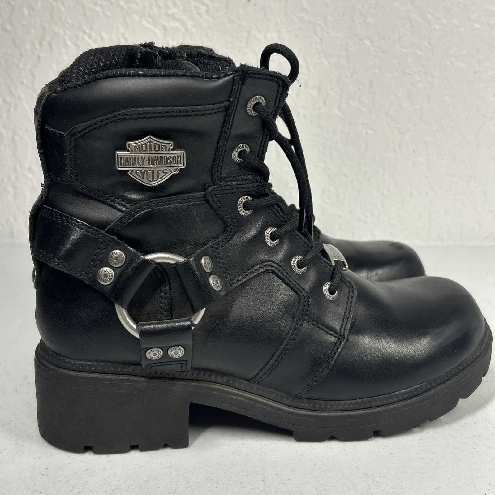 Harley-Davidson Women’s 7.5 Jocelyn Black Side-Zip Motorcycle Boots HD D83775
