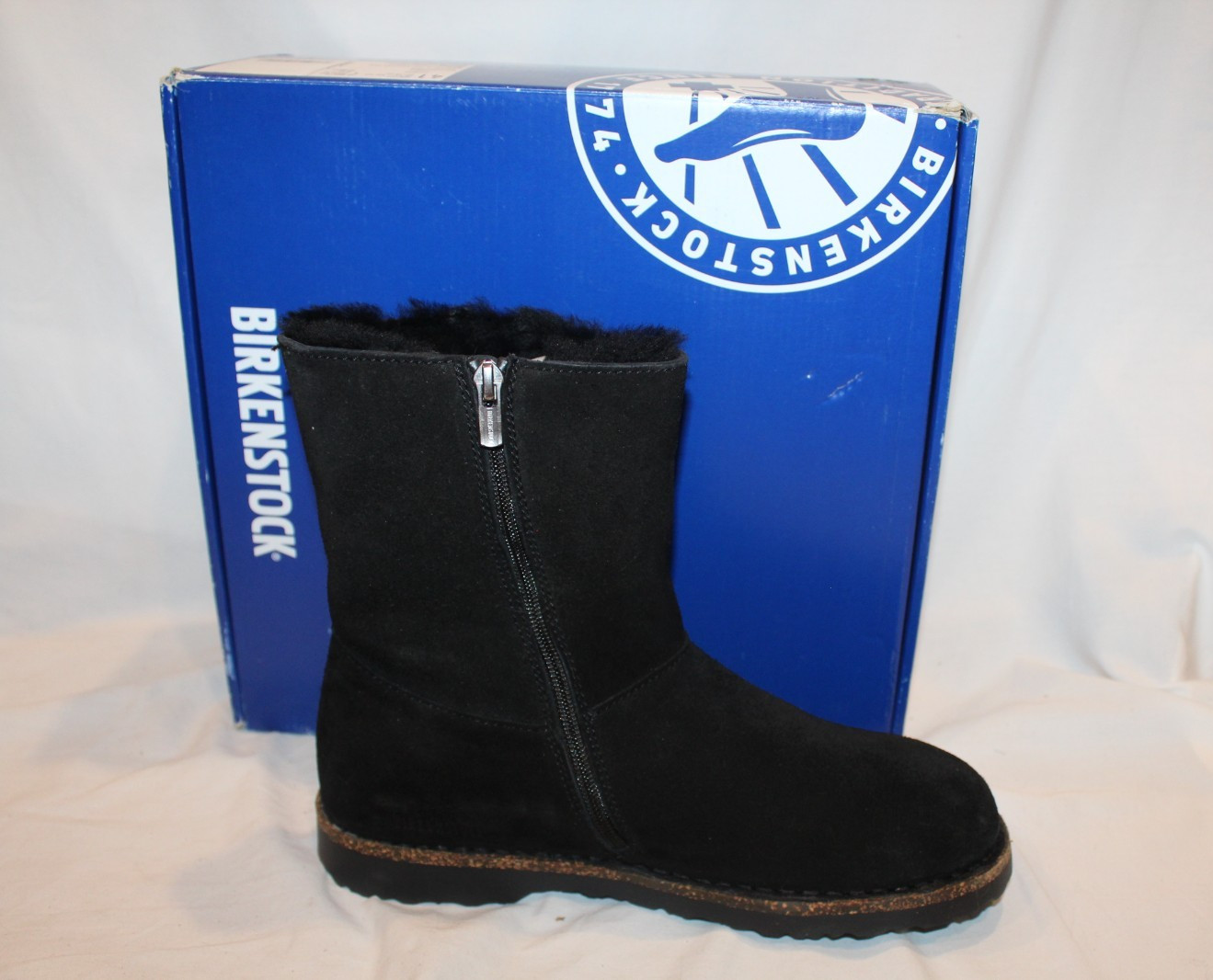 BIRKENSTOCK WOMEN’S UPPSALA BLACK SUEDE SHEARLING BOOTS EU 38 REG NEW $190