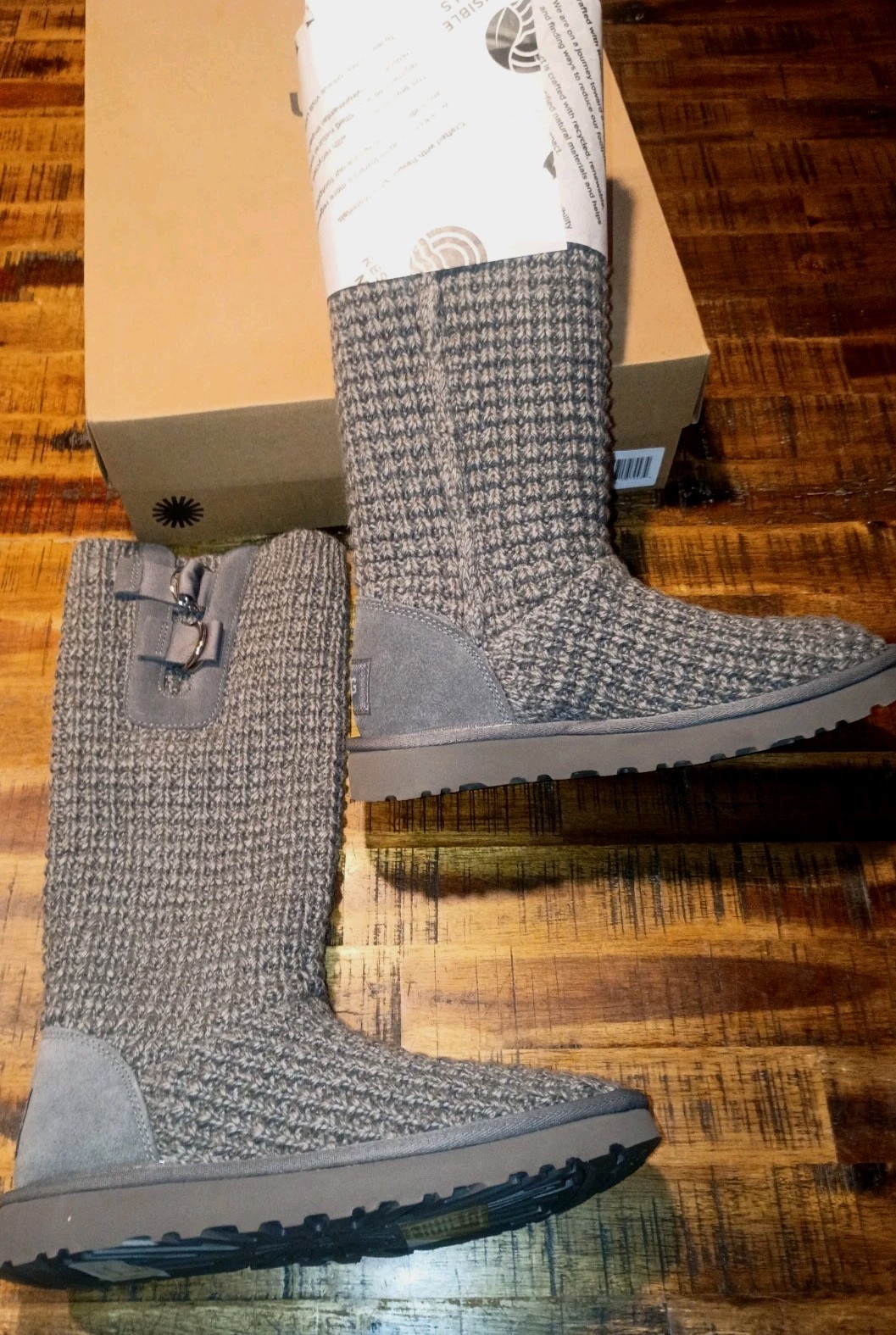 UGG Australia Women’s Classic Solene Tall Sweater Knit /Suede Boots Sx 7 New 🎁