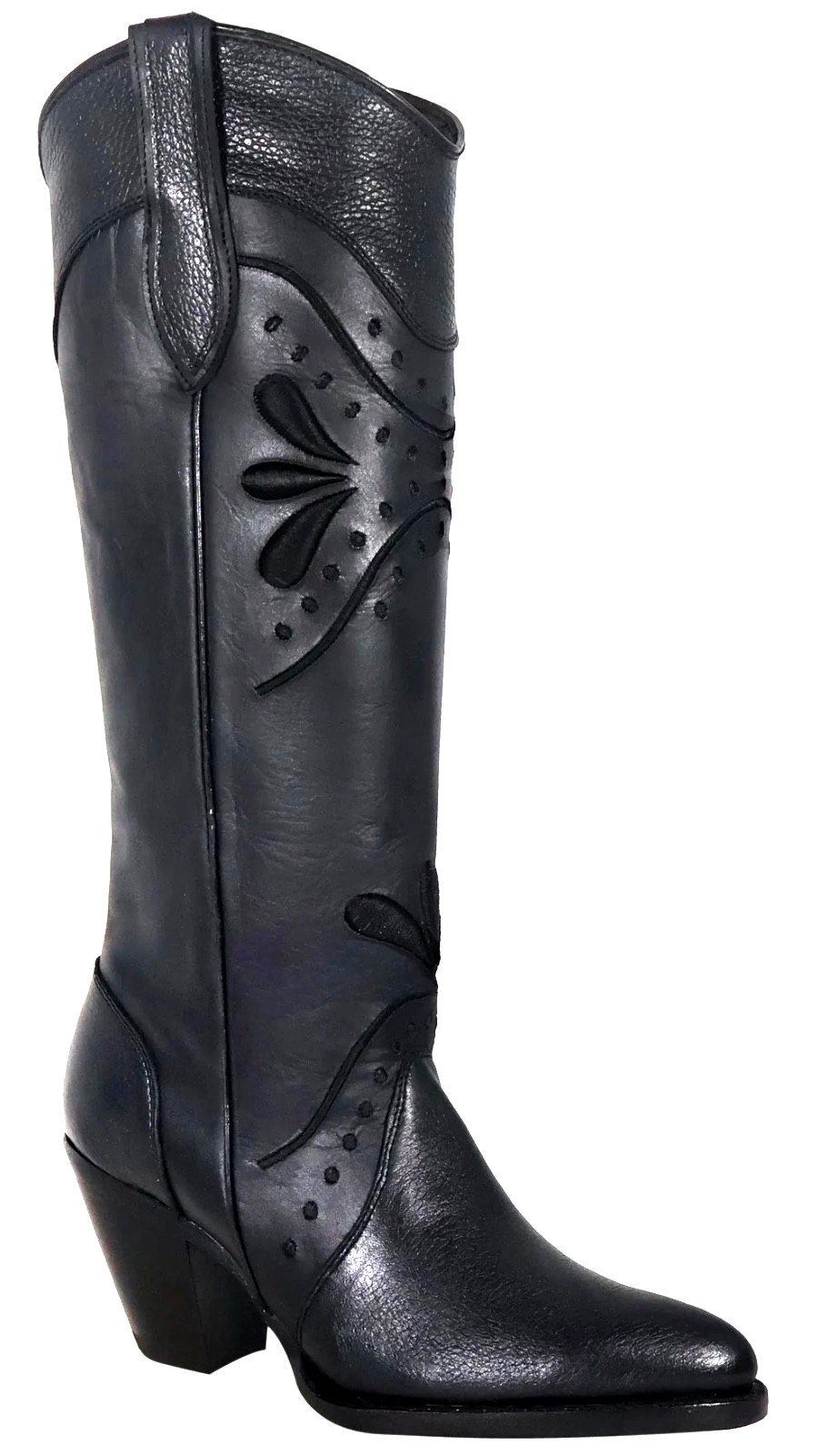 Silverton Nora All Leather Snip Toe Knee High Boots (Black) botas altas de mujer