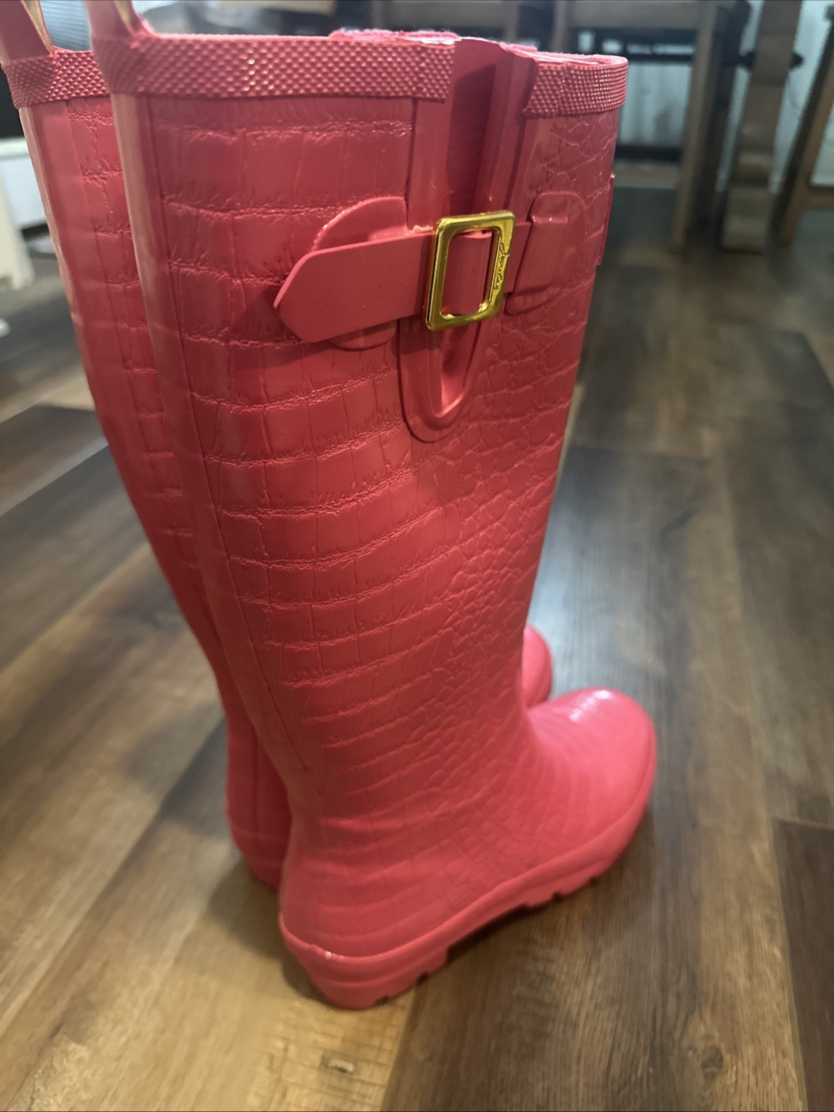 Joules Crockington Ladies Adjustable Welly Rain Boots PINK US SIZE 7