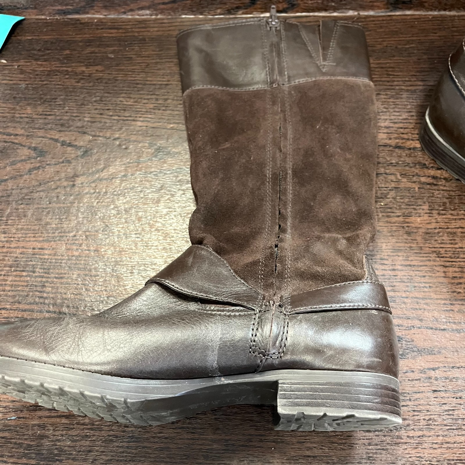 Lauren Ralph Lauren Women’s Sulita Riding Boots Size 9B Brown Leather Suede Tall