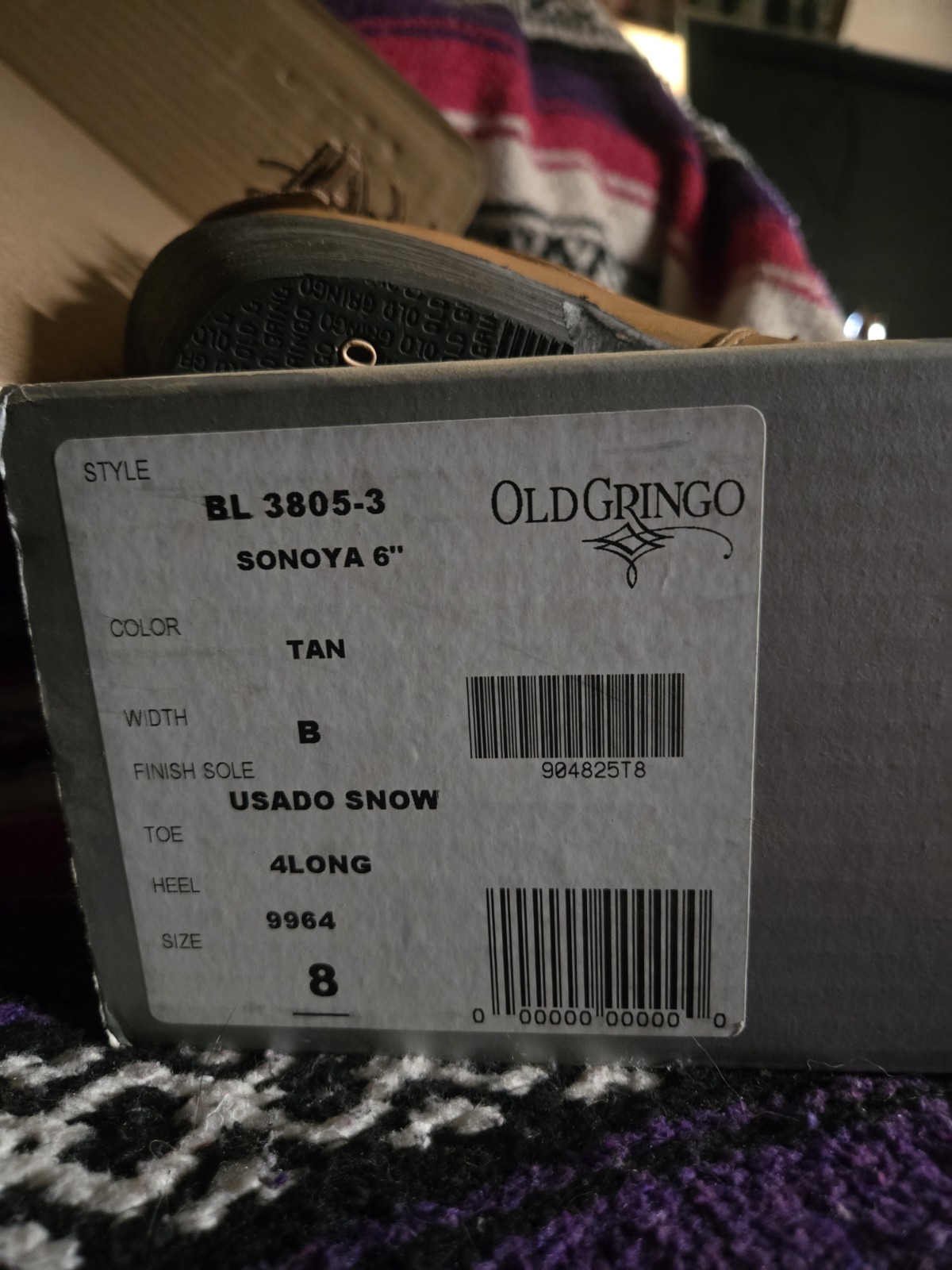 Women’s Old Gringo Sonoya Boots Size 8 with box!