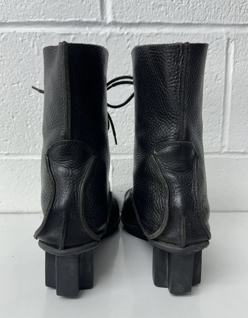 TRIPPEN Germany Women’s Medieval Black Leather Platform Boots Sz EU 39 US 8-8.5