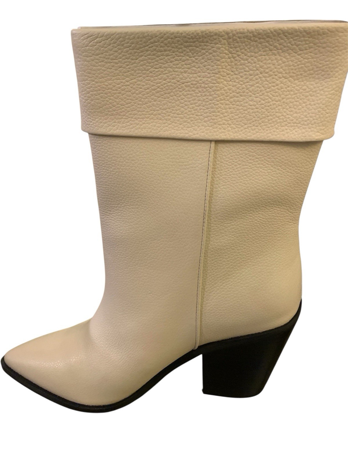 Lisa Vicky Mae-V 9M Natural Soft Tumble Leather Boot Beige Chunky Heel Platform