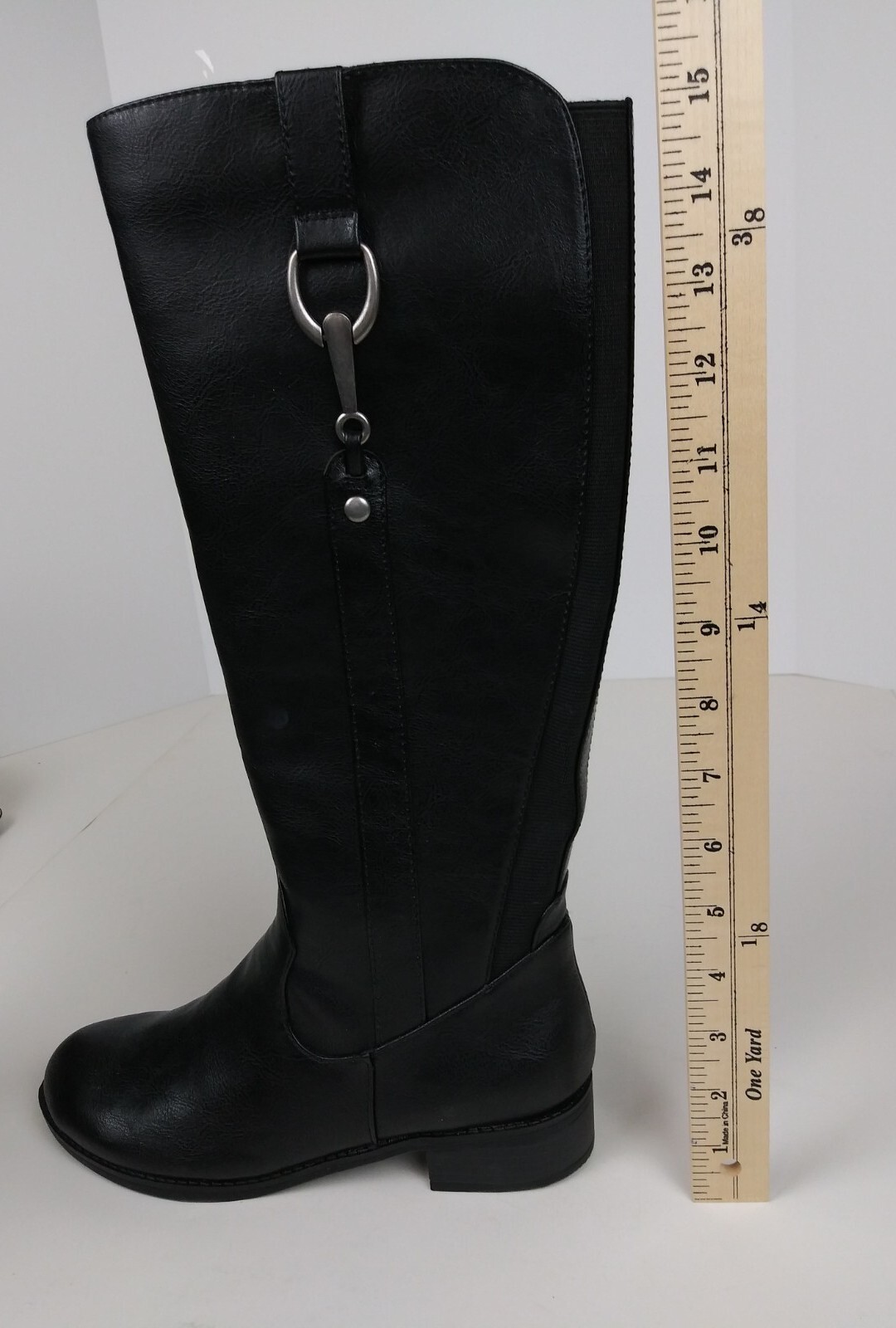 LifeStride Simply Comfort Sikora Riding Boots 6 Black Side Zipper Stretch