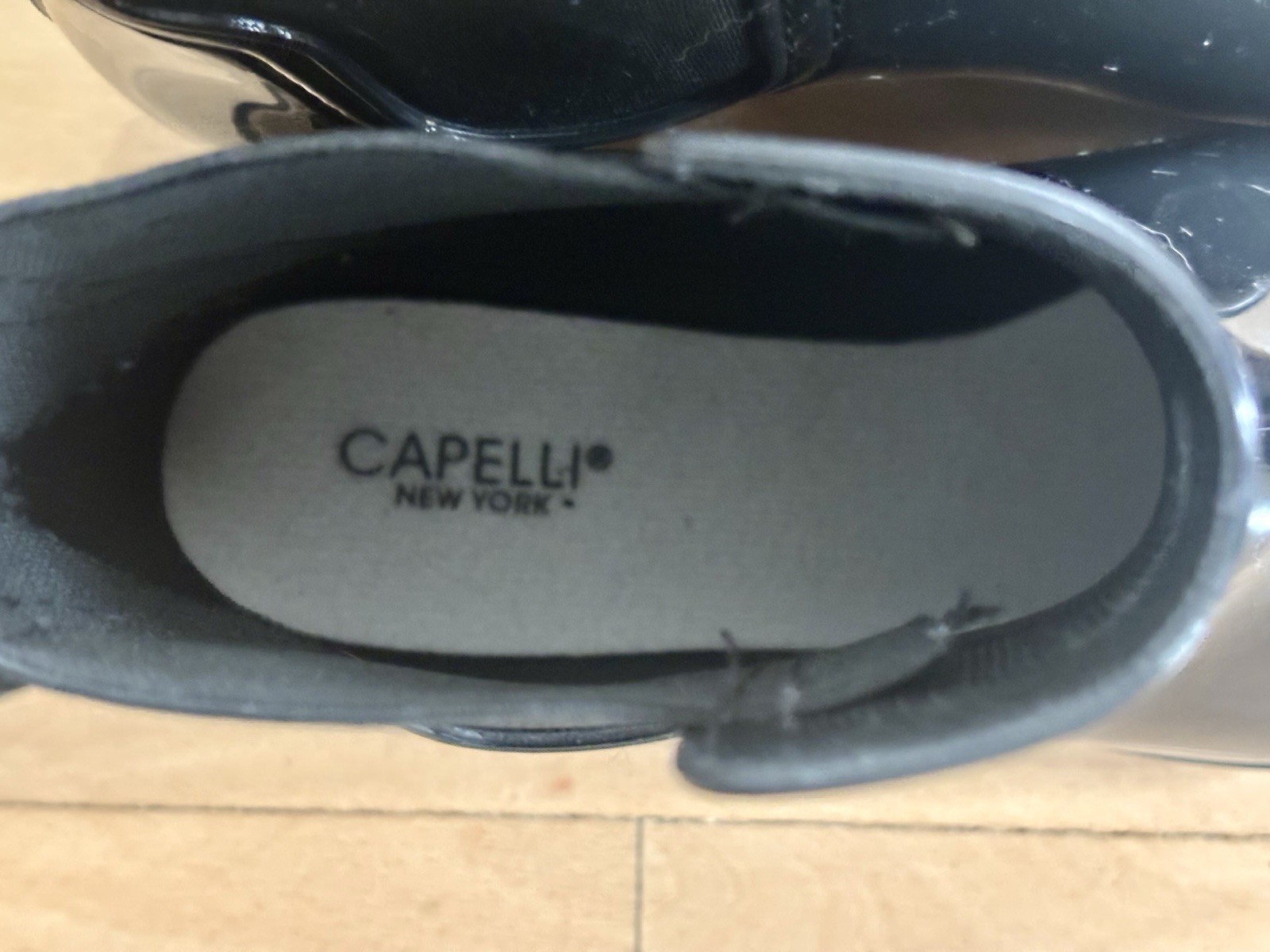 Capelli New York Black Shiny Jelly Rain Boot Bootie Size 8