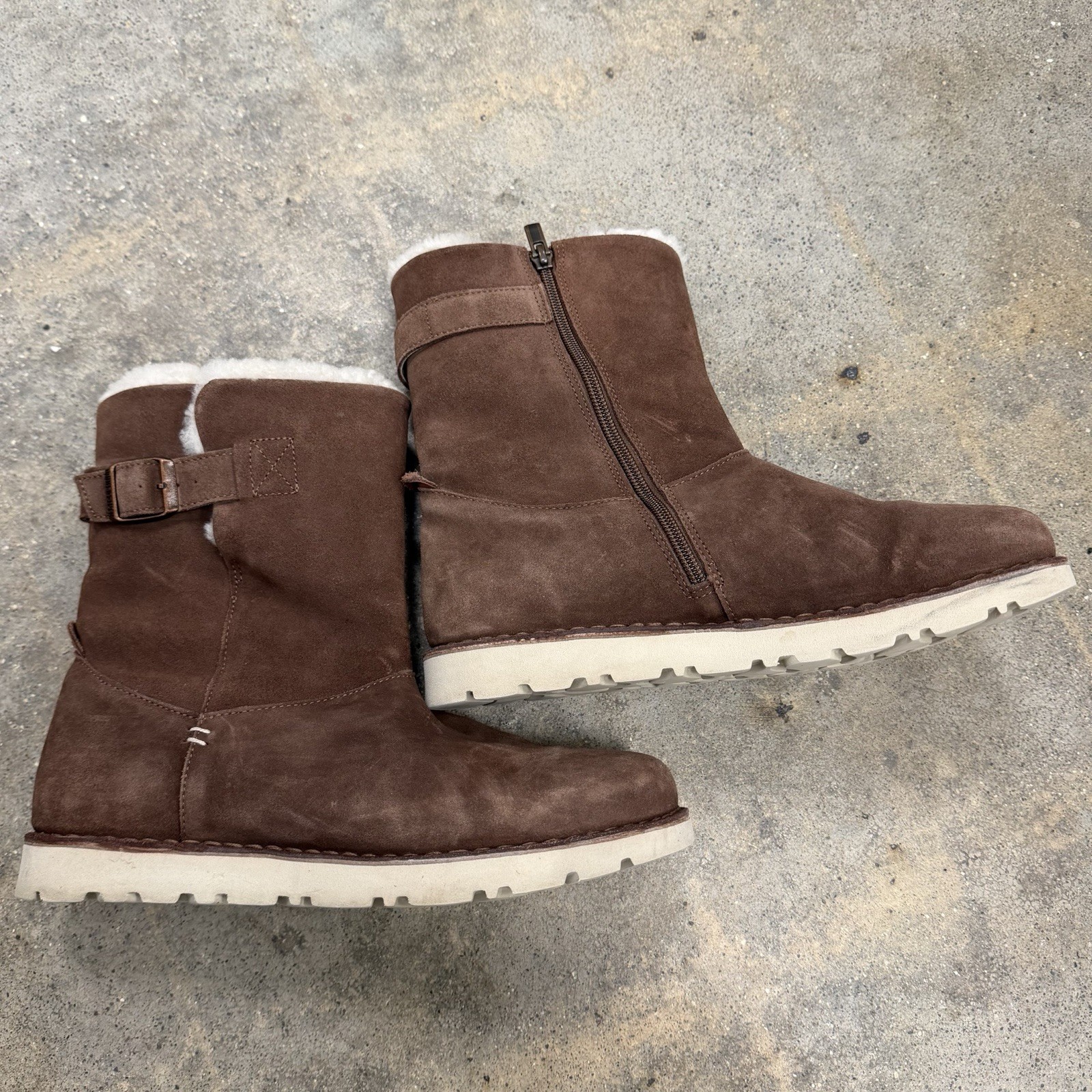 Birkenstock Boots Womens 40 Brown Westford Shearling Suede Winter Outdoors