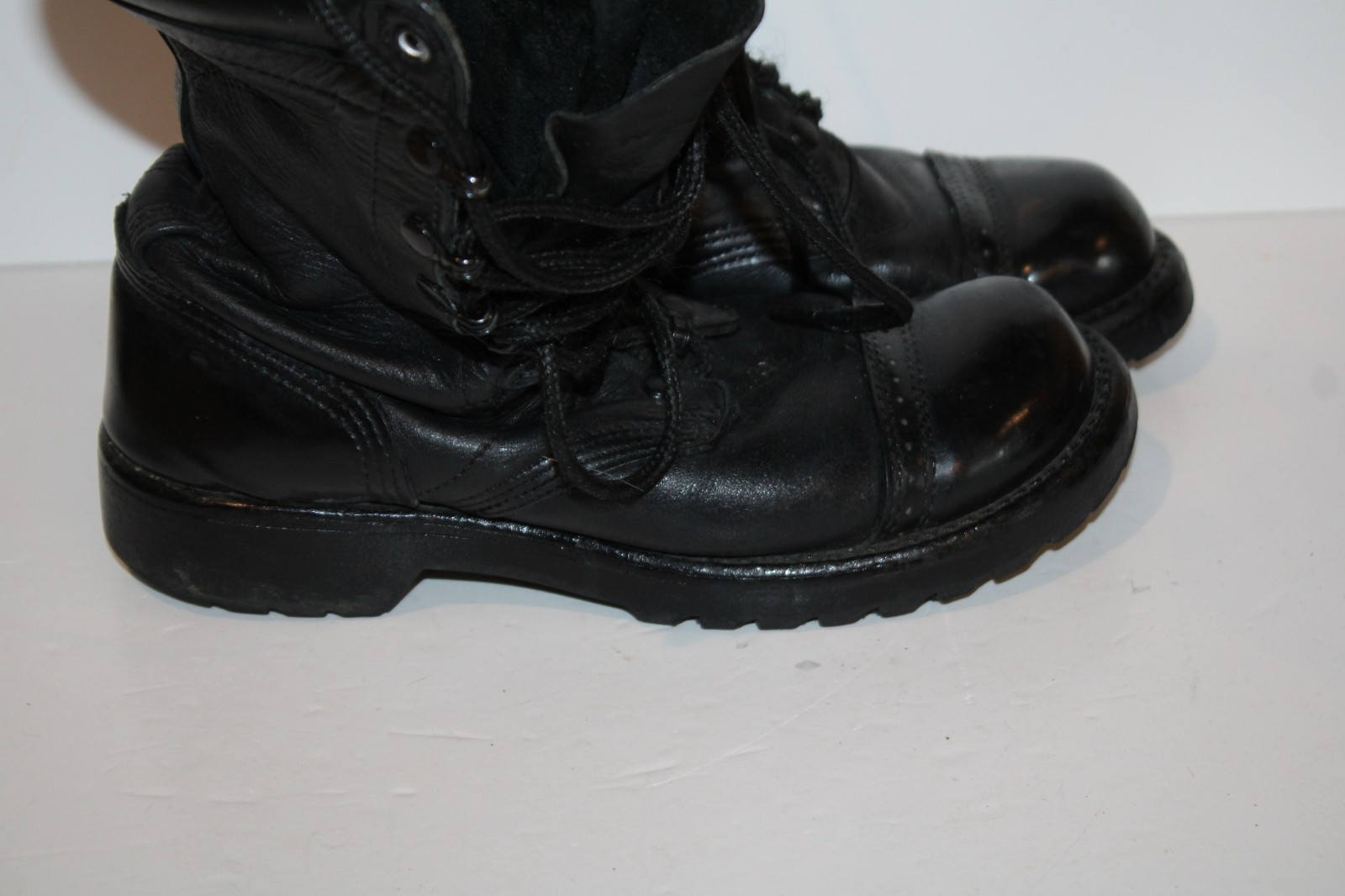 Corcoran Black Leather Military Jump Combat Boots Vibram Approx Women’s 8