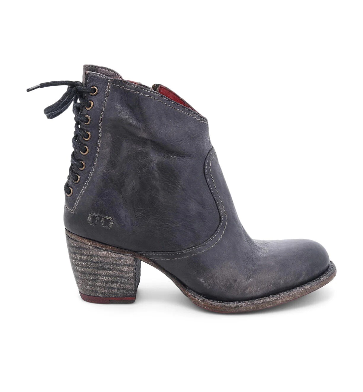 Bed Stu Xena Ankle Boots Size 9.5 Back Lace Bootie Womens Black Rustic NEW