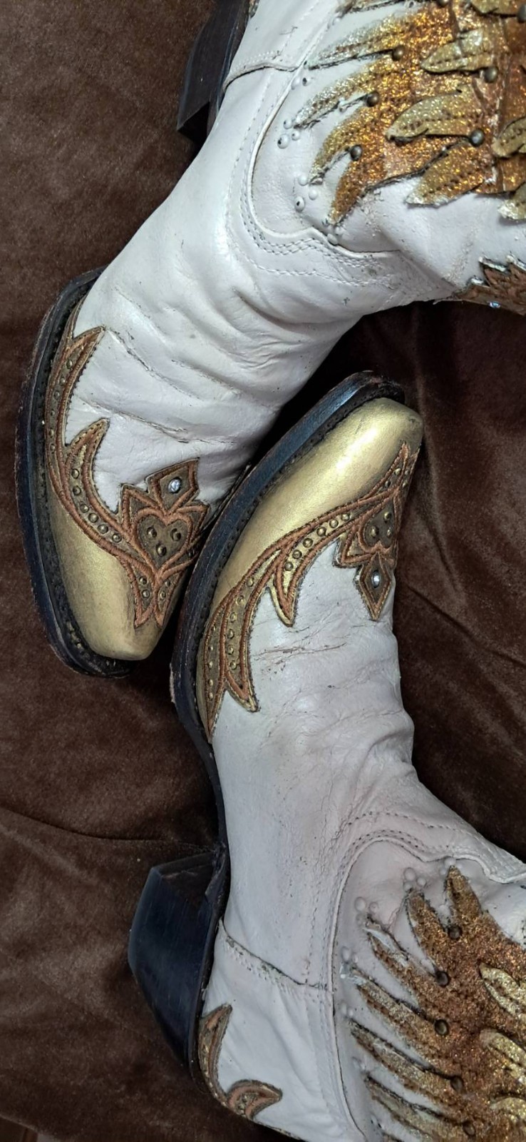 CORRAL VINTAGE ANGEL WINGS Embroidery WITH CRYSTAL Snip Toe BOOT 7.5 M