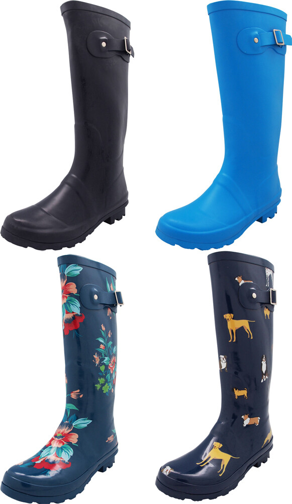 Norty Women’s Hurricane Wellie – Glossy Matte Hi-Calf Rainboots – IRREGULARS