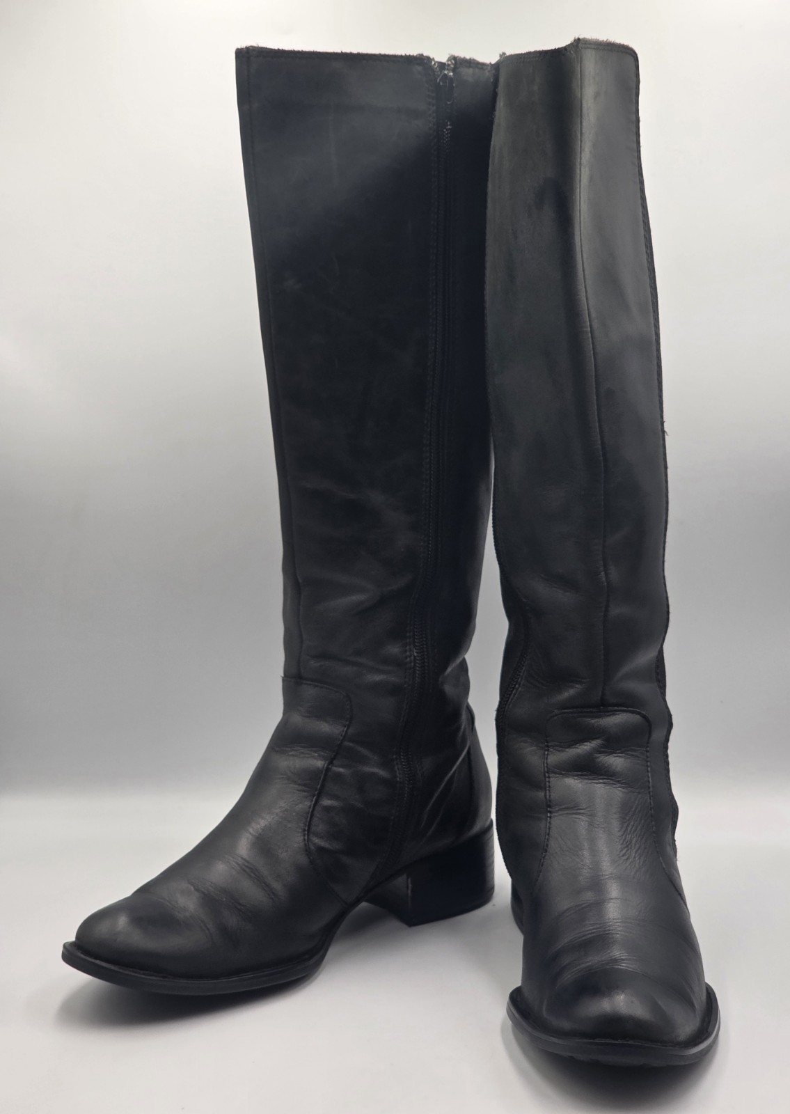 Børn Valentina Womens 8.5 Black Leather Knee High Riding Boots B51403 Comfort