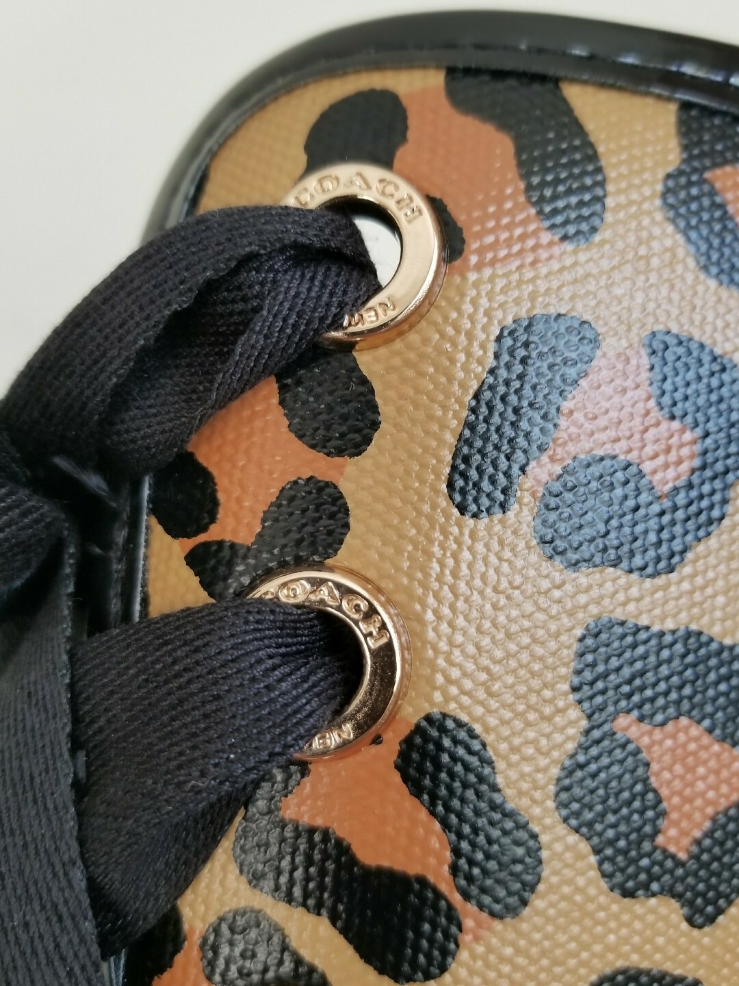 COACH TRISTEE CLASSIC ANIMAL PRINT LACE UP CORSET LOGO RAIN BOOTS I LOVE SHOES