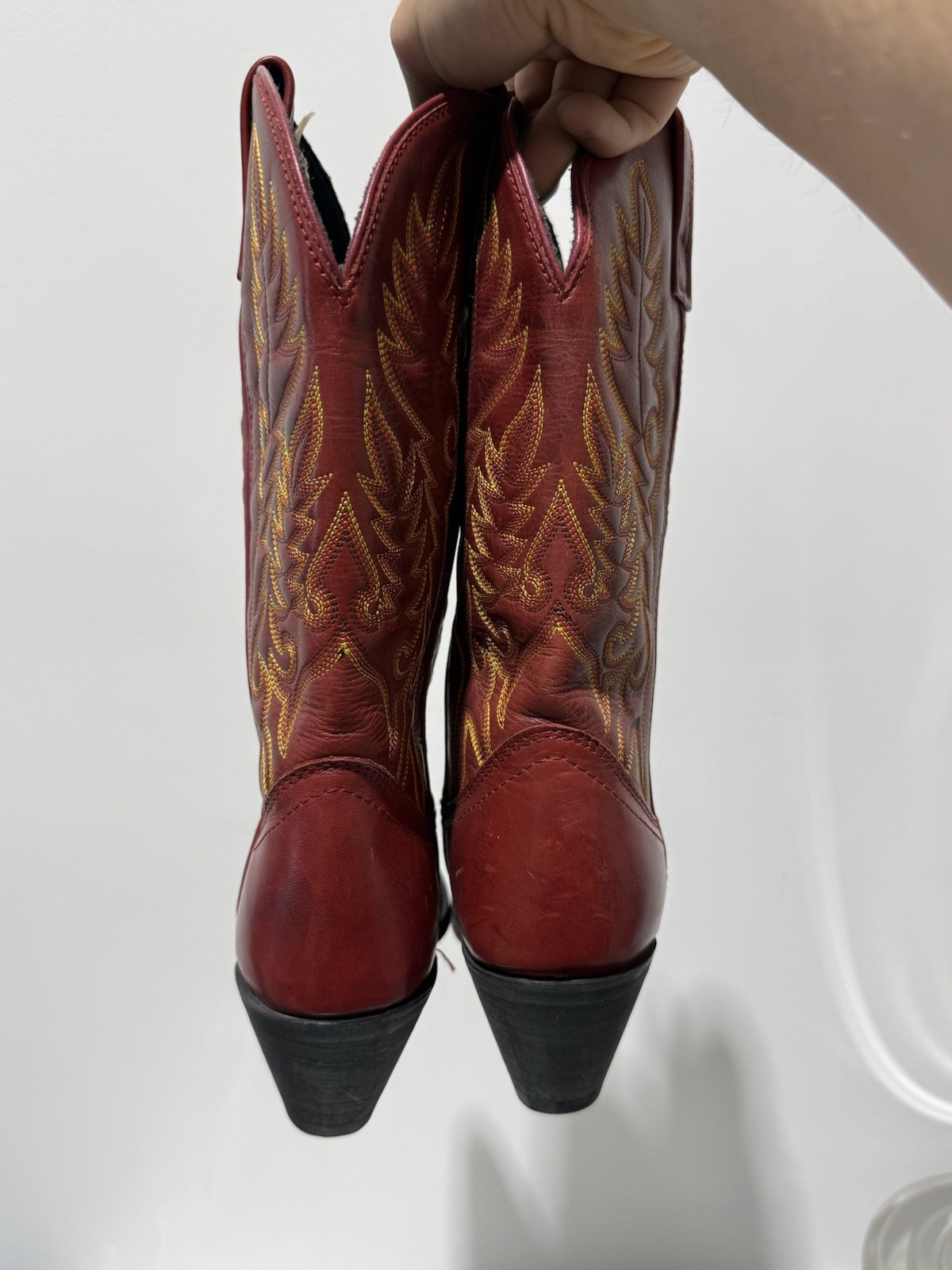 Women’s Laredo Burnished Red Madison Western Cowboy Boots 8 Snip Toe