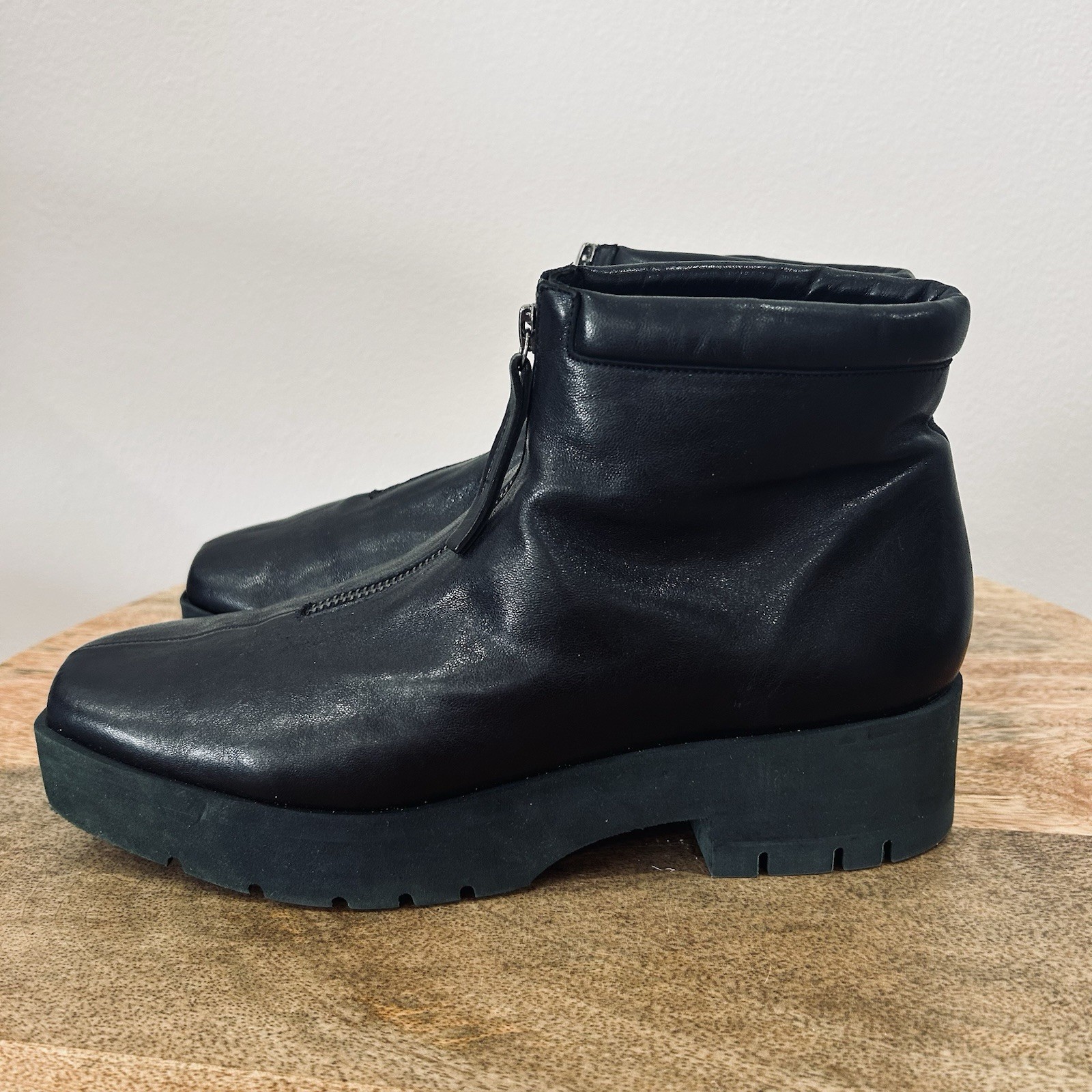 Coclico Chickadee Black Leather Shearling lined ankle boots Women’s 41 / 10-10.5