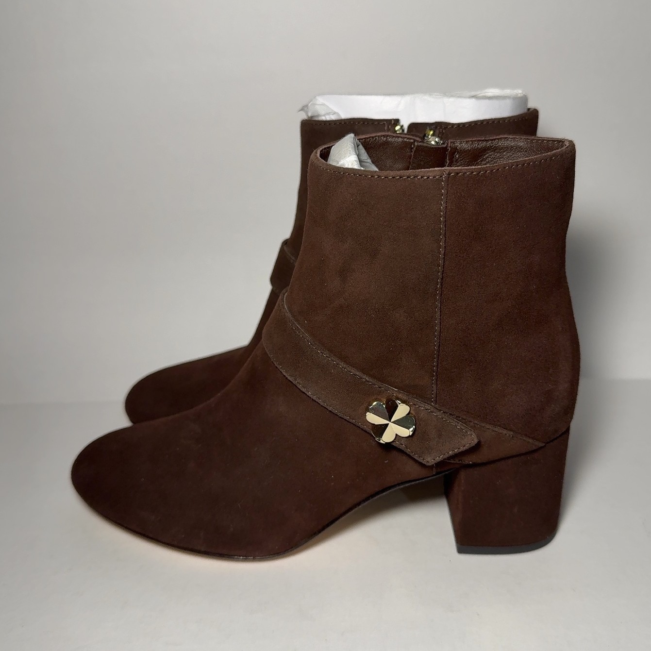 Kate Spade Spade Flower Bootie Brown Suede Ankle Boots Size 7 B Used