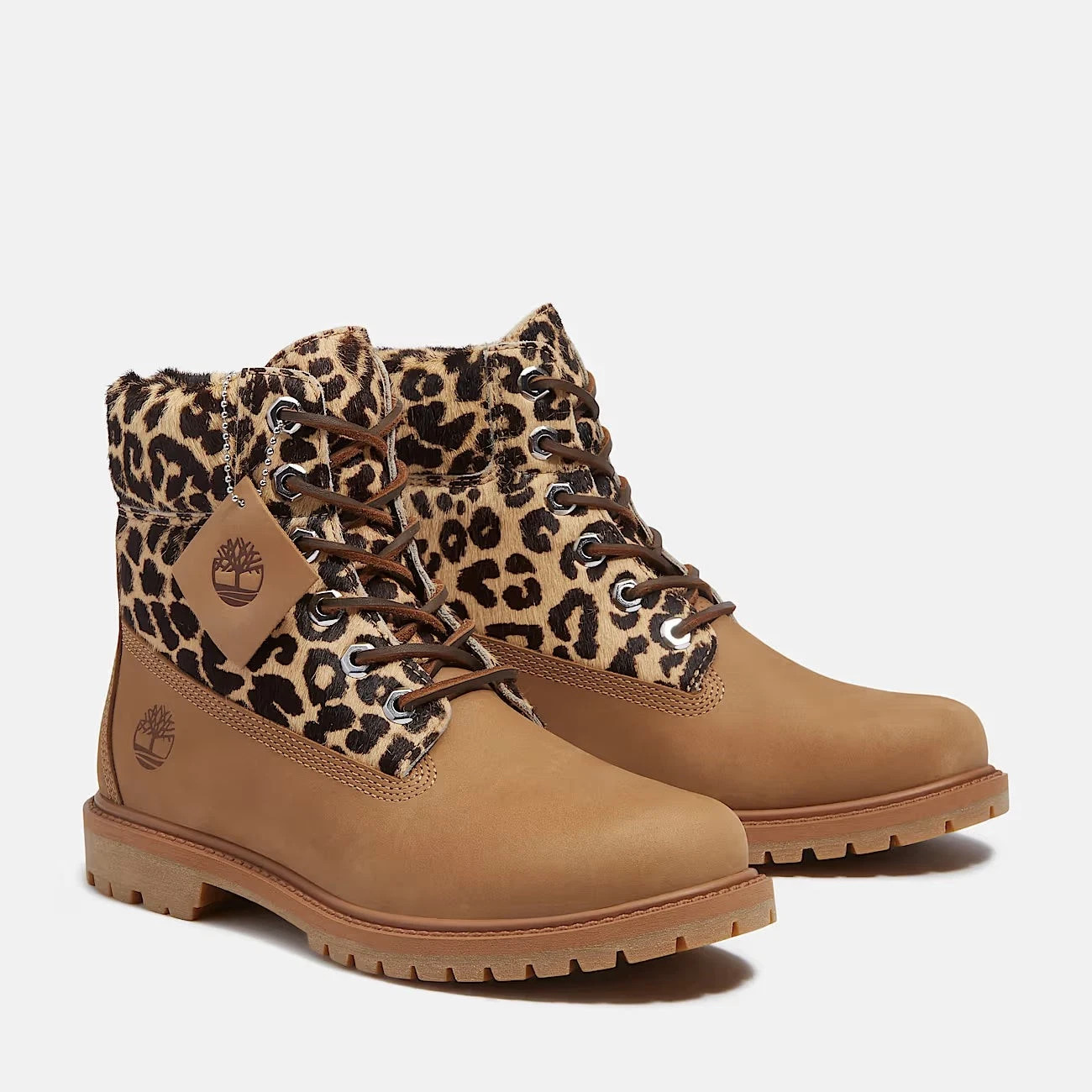 [TARIFF-FREE] Timberland Premium 6 Inch Boot Leopard Wmns Multiple Sizes Beige