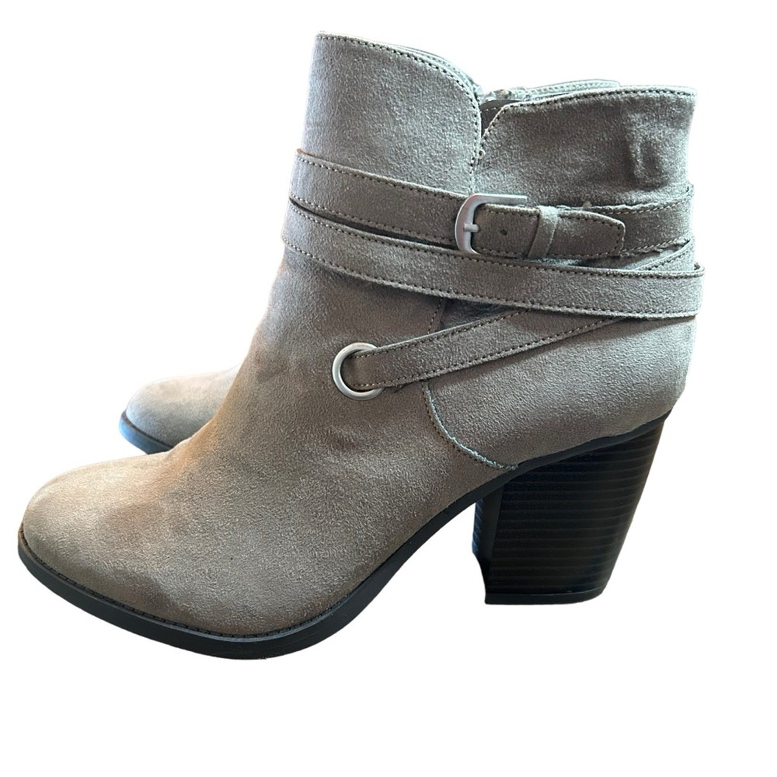 Style & Co Zolaa Block-Heel Booties Taupe NEW Size 10 Western Boho