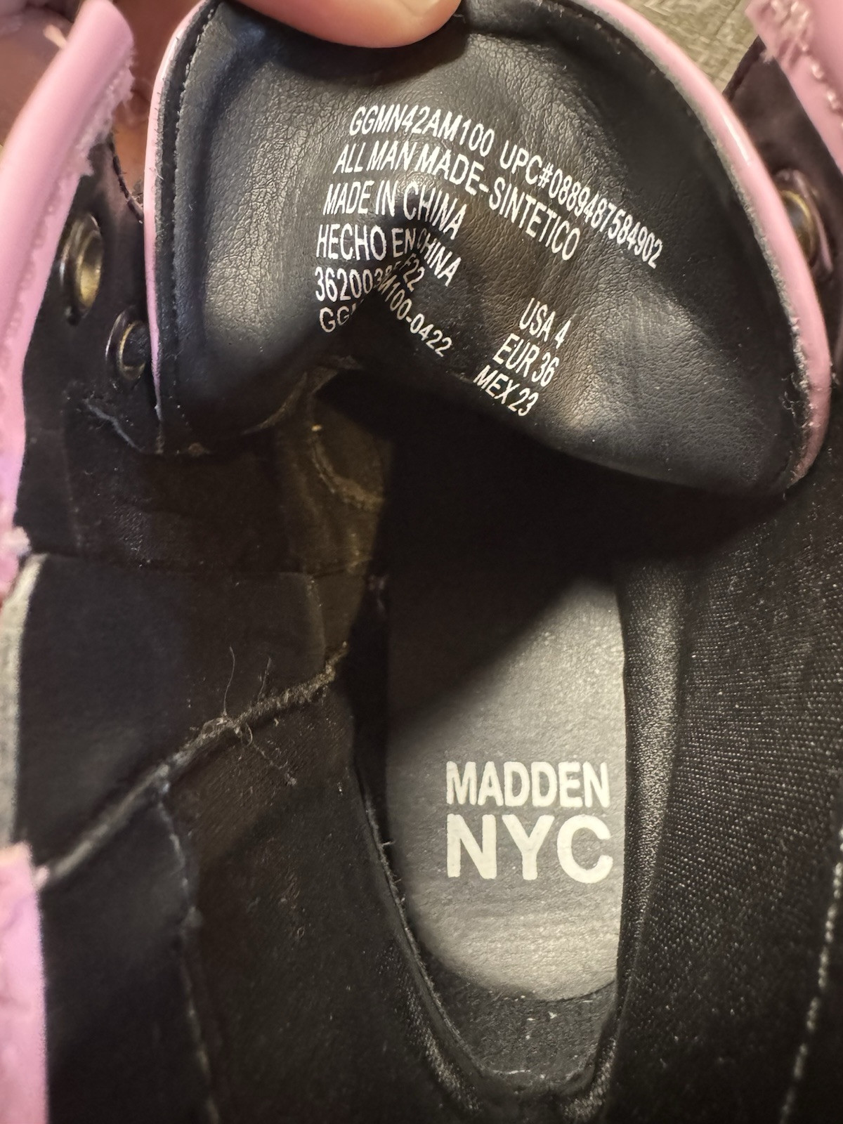 Barbie Bubble Gum Pink Madden NYC Patent Leather Look Lace Up Inside Zip Combat