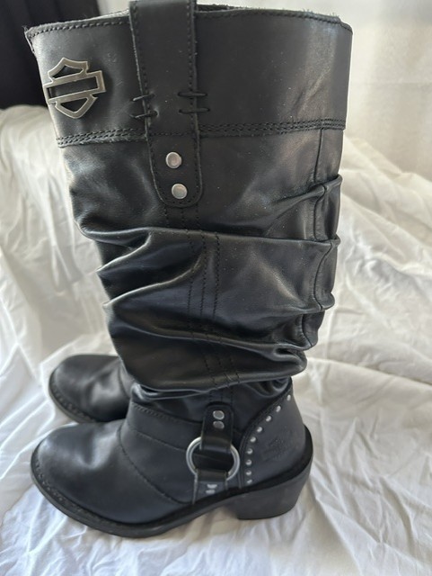 Harley Davidson Womens scrunch style motorcycle boots size 7