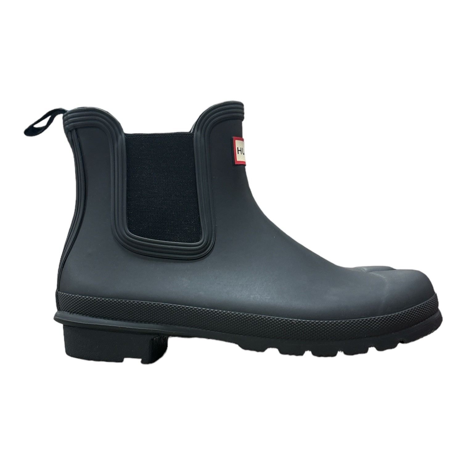 HUNTER Women’s Original Waterproof Chelsea Rubber Pull-On Boot (Black, 9)