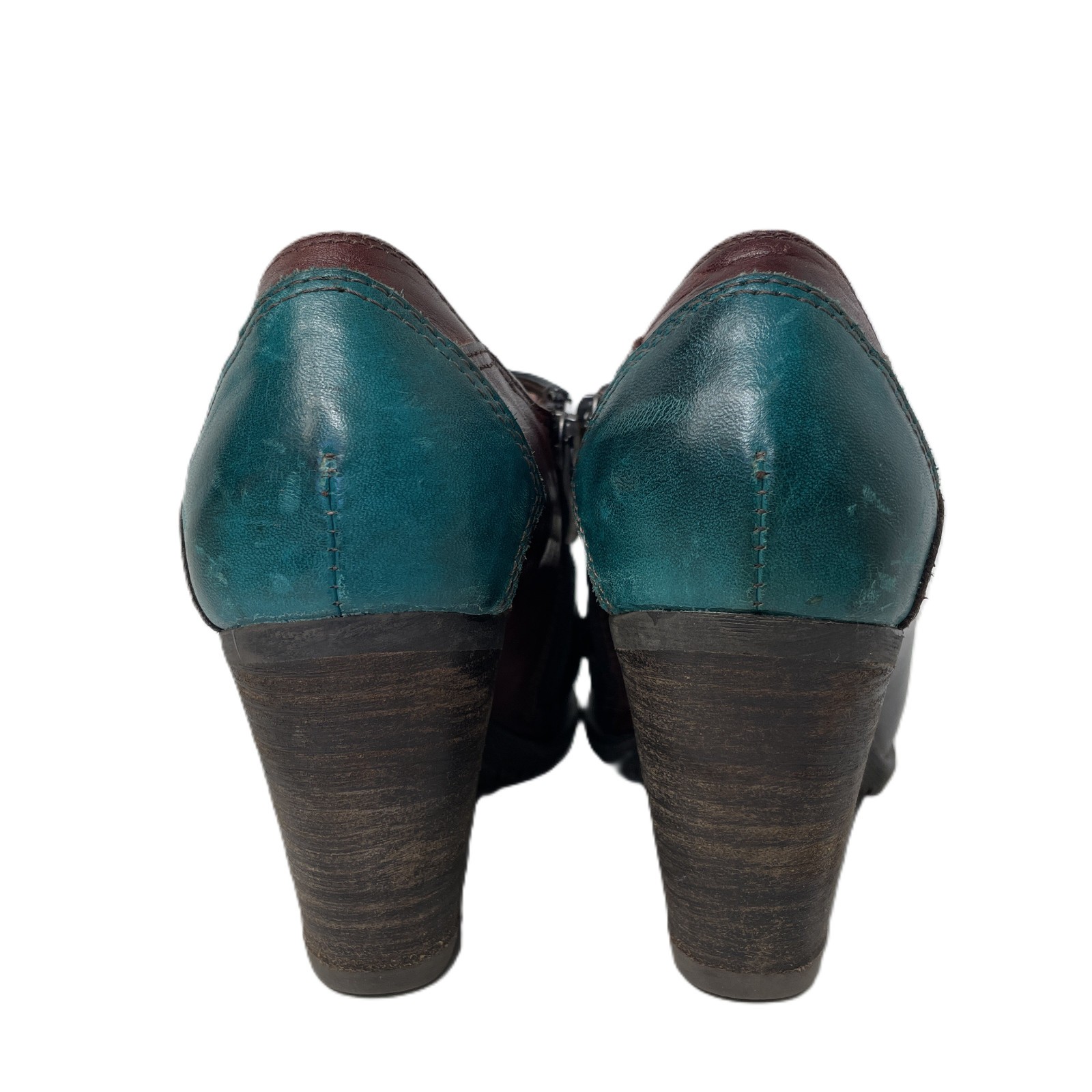 Spring Step L’artiste Booties 38/7.5-8 Blueberry Retro Colorblock Steampunk Boho