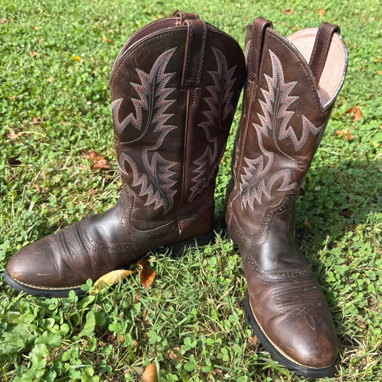 Ariat Heritage Western R-Toe Brown Leather Cowboy Boots 10001605 Womens 9B