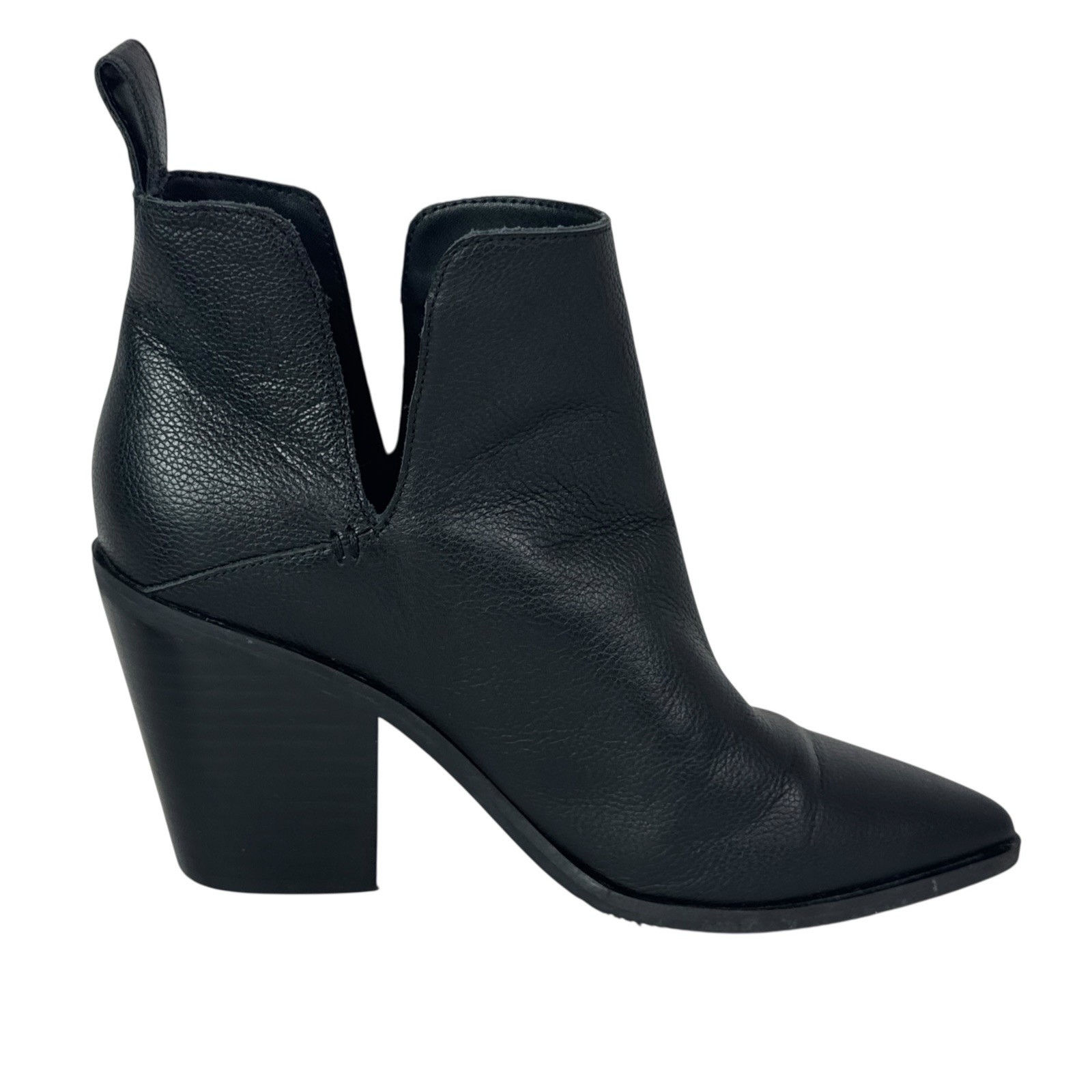 Lisa Vicky Mega Bootie Women’s 7M Black Pebbled Leather EUC