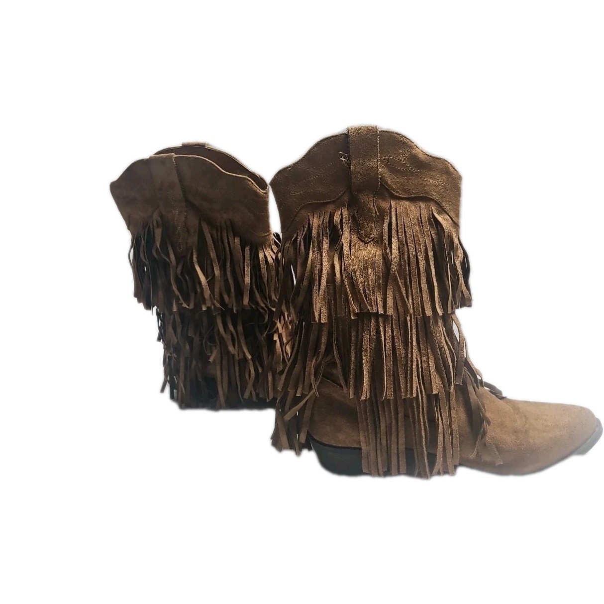 Moccasin Saloon Boho Peasant Fringe Coconuts by Matisse Camel Color Boots 6.5