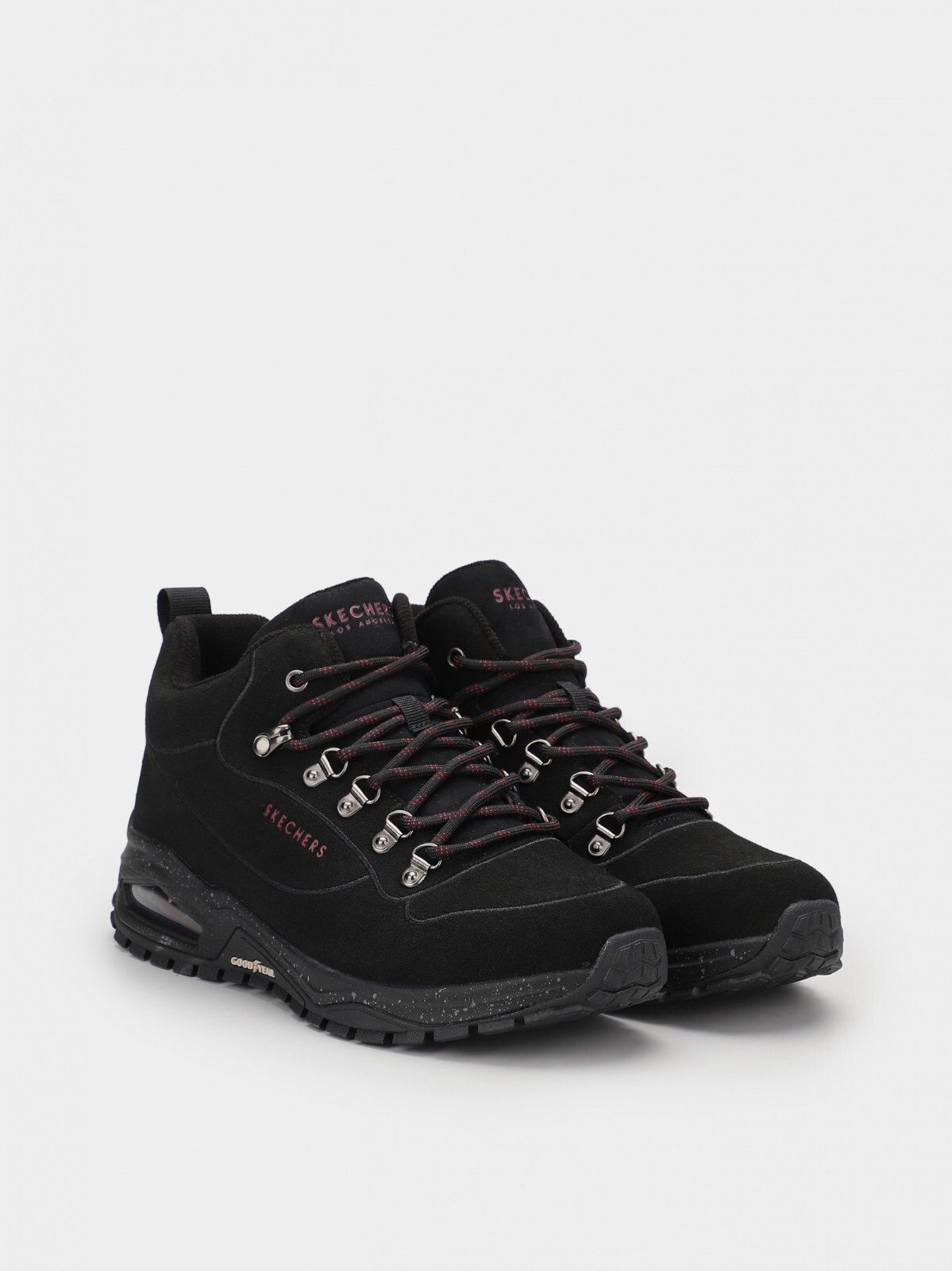SKECHERS WOMEN’S 177185 UNO TRAIL OUTDOOR STROLL BLACK CASUAL HIKING BOOTS 7.5