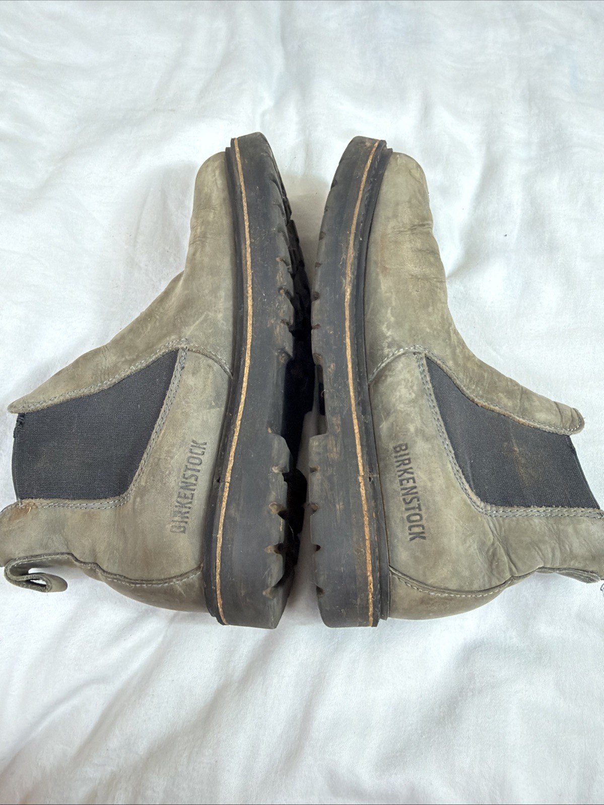 Birkenstock Stalon Chelsea Boots Graphite Gray Nubuck Pull On Women 38 E US 7