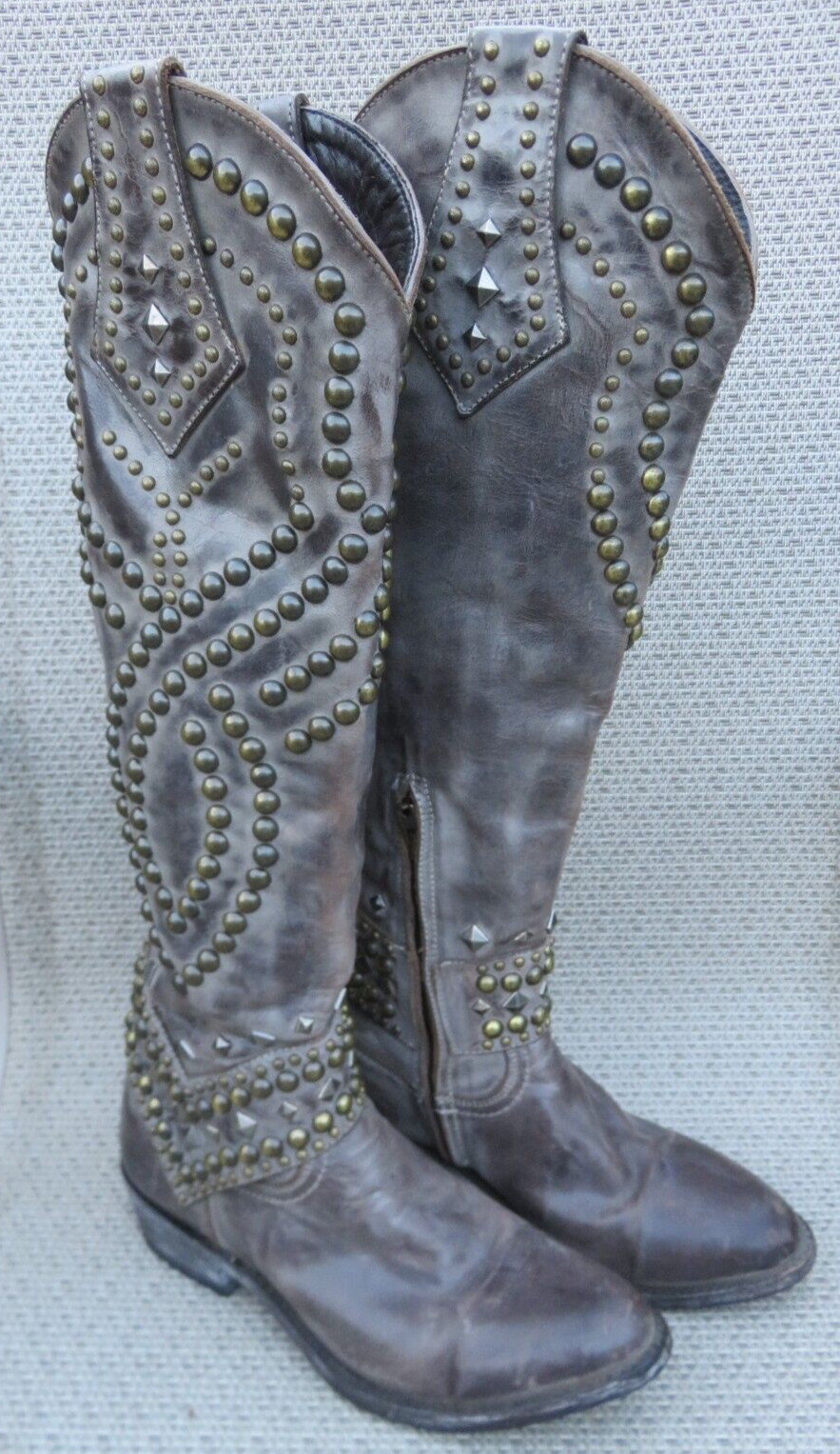 Old Gringo Belinda Womens Size 7 B Brown Studded 18.5″ Tall Western Boots