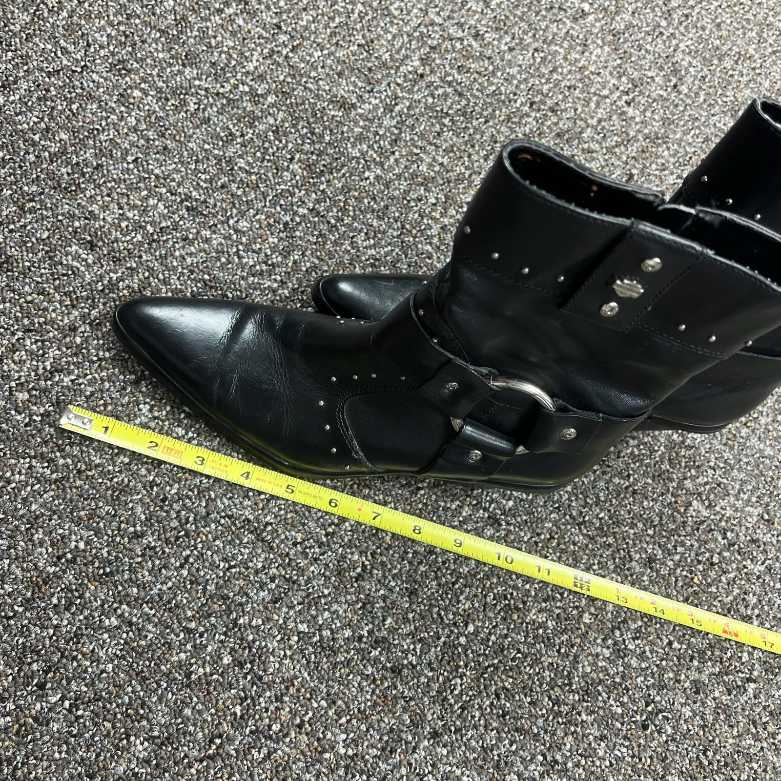 Harley-Davidson Hustin Women Riding Boots 8 Black Leather Waterproof Harness