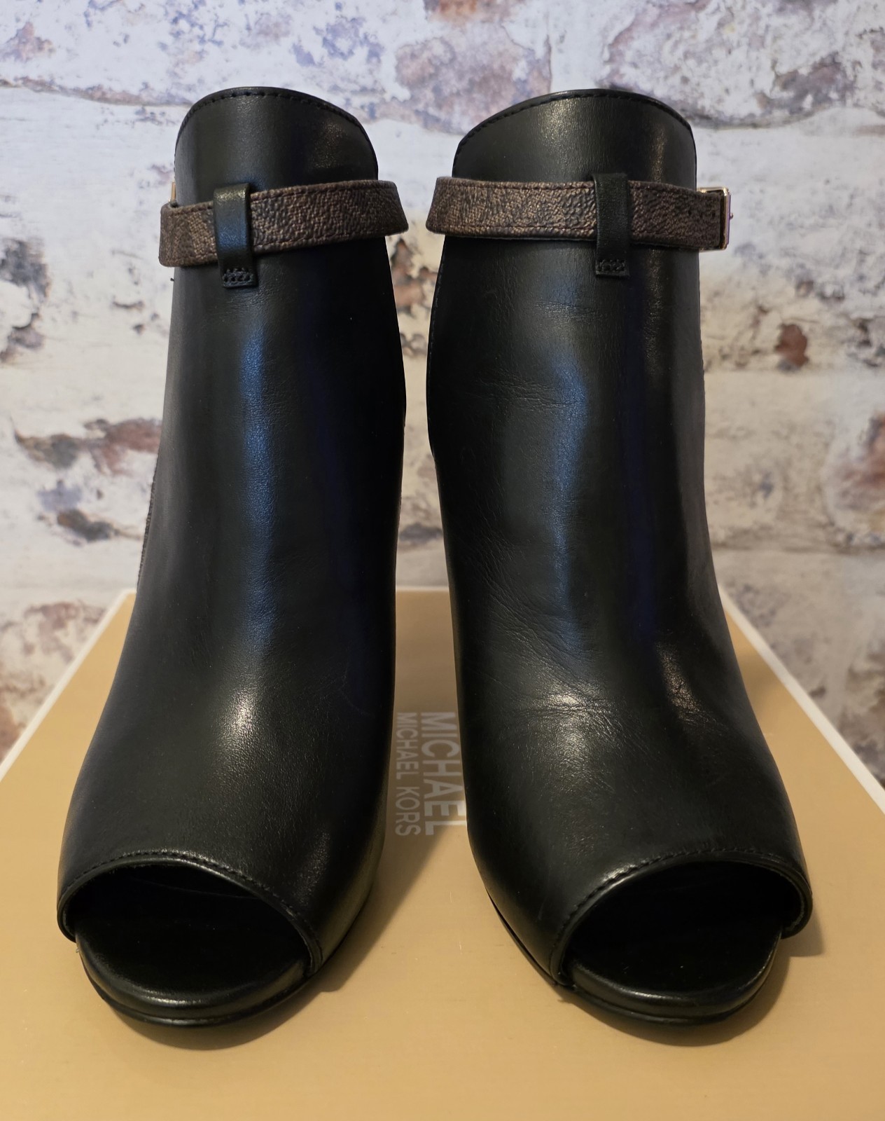 Michael Kors Women’s Lawson Open Toe Ankle Booties, Size 6.5 M. With Box