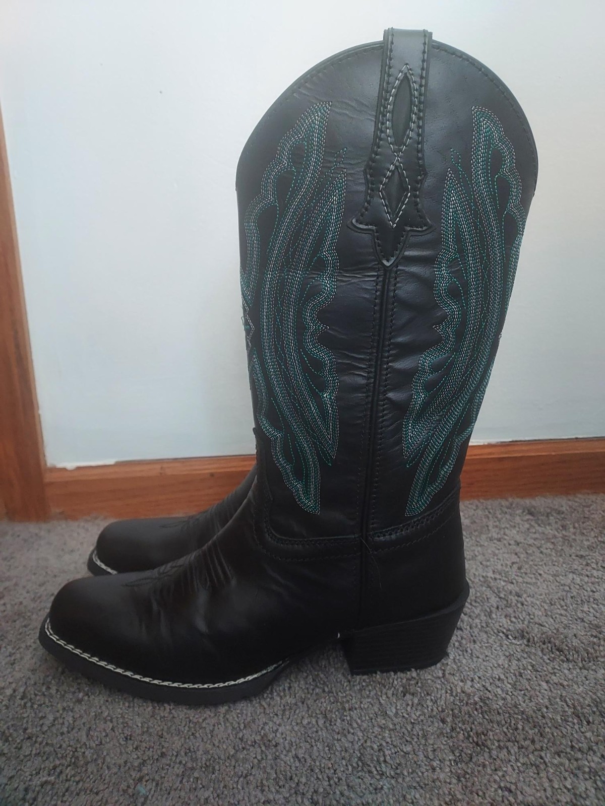 Justin Boots Ladies Rae 12″ Midnight GY2876 Size 9B Cowgirl