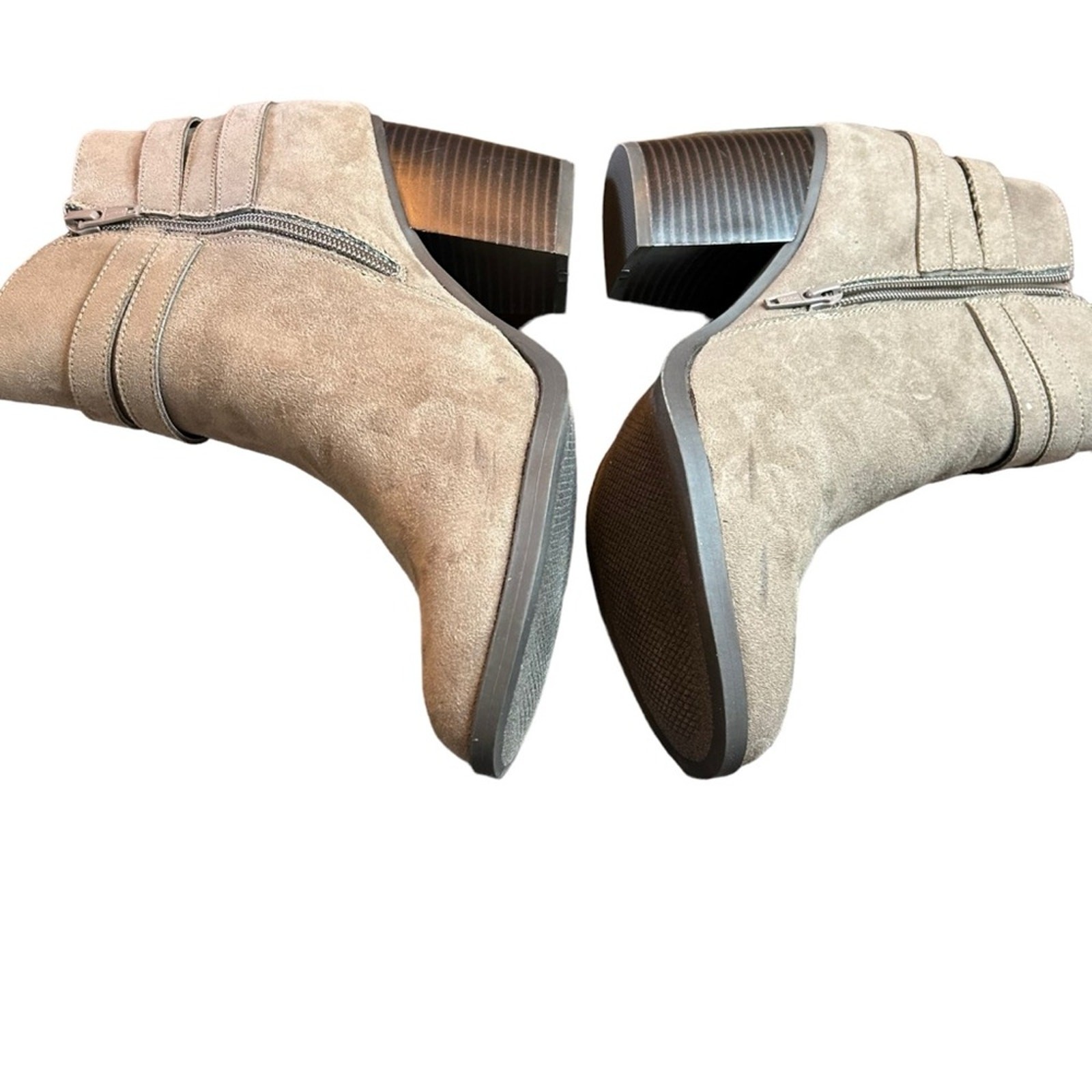 Style & Co Zolaa Block-Heel Booties Taupe NEW Size 10 Western Boho