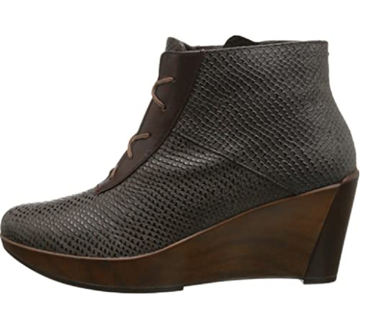 Naot Womens Nadine Wedge Bootie Brown Croc Leather 34010 NIB