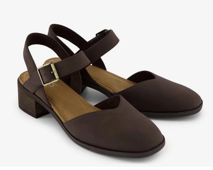 TOMS Jaclyn Heel Size 7 Mary Jane Leather Walking Comfy
