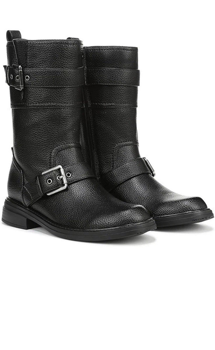 Naturalizer Women’s Latoya Fashion Boots Black Buckles Comfort Size US 8 M NEW